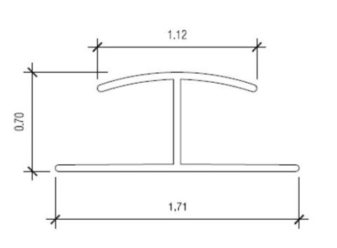 NUDO V-43 Vinyl Division Bar for 1/2" Panel