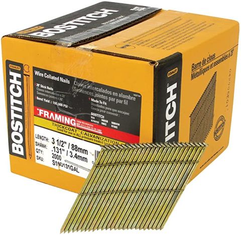 Bostitch Thickcoat Smooth Shank 28° Wire Collated Full Round Head Stick Framing Nails (0.131 Dia)