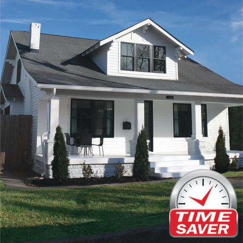 Home Office Storage and Organization - white house black shutters