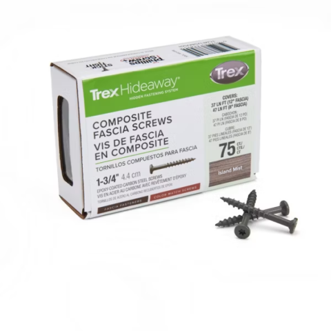 Trex Fascia Color Match Screws 1-3/4" Island Mist - 75 count/box