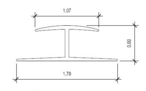 NUDO V-9 Vinyl Division Bar for 3/8" Panel