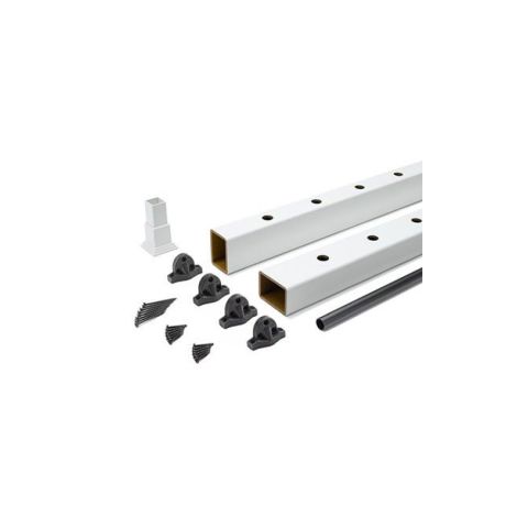 Trex Select Classic White Rail Kit with Round Black Balusters - 42" Rail Height