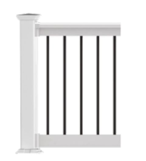 Finyl Line 26º-38º T-Top Stair Rail Kit with 3/4" Round Balusters - 36" Rail Height