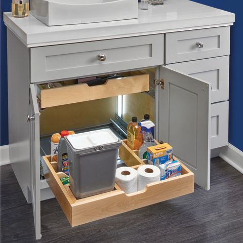Amerhart 486 Series Bottom Mount Maple U Shaped Vanity Pull Out