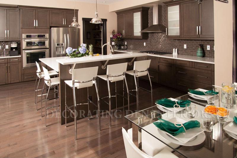 Many modern kitchen remodels include smart tech and dark tones.