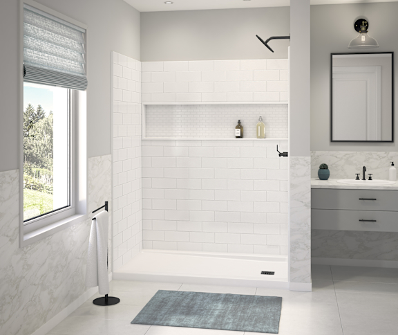 Americast 60 x 36 x 3  Alcove Shower Base - Square Drain
