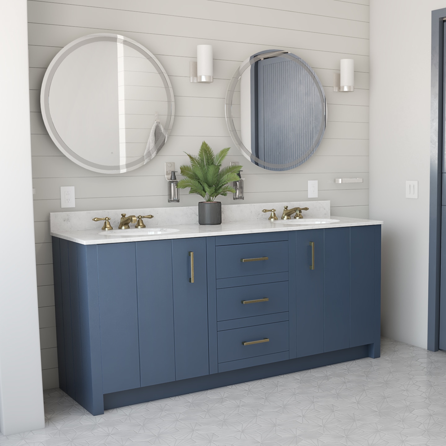 Wexler 72 Inch Solid Oak Bathroom Vanity