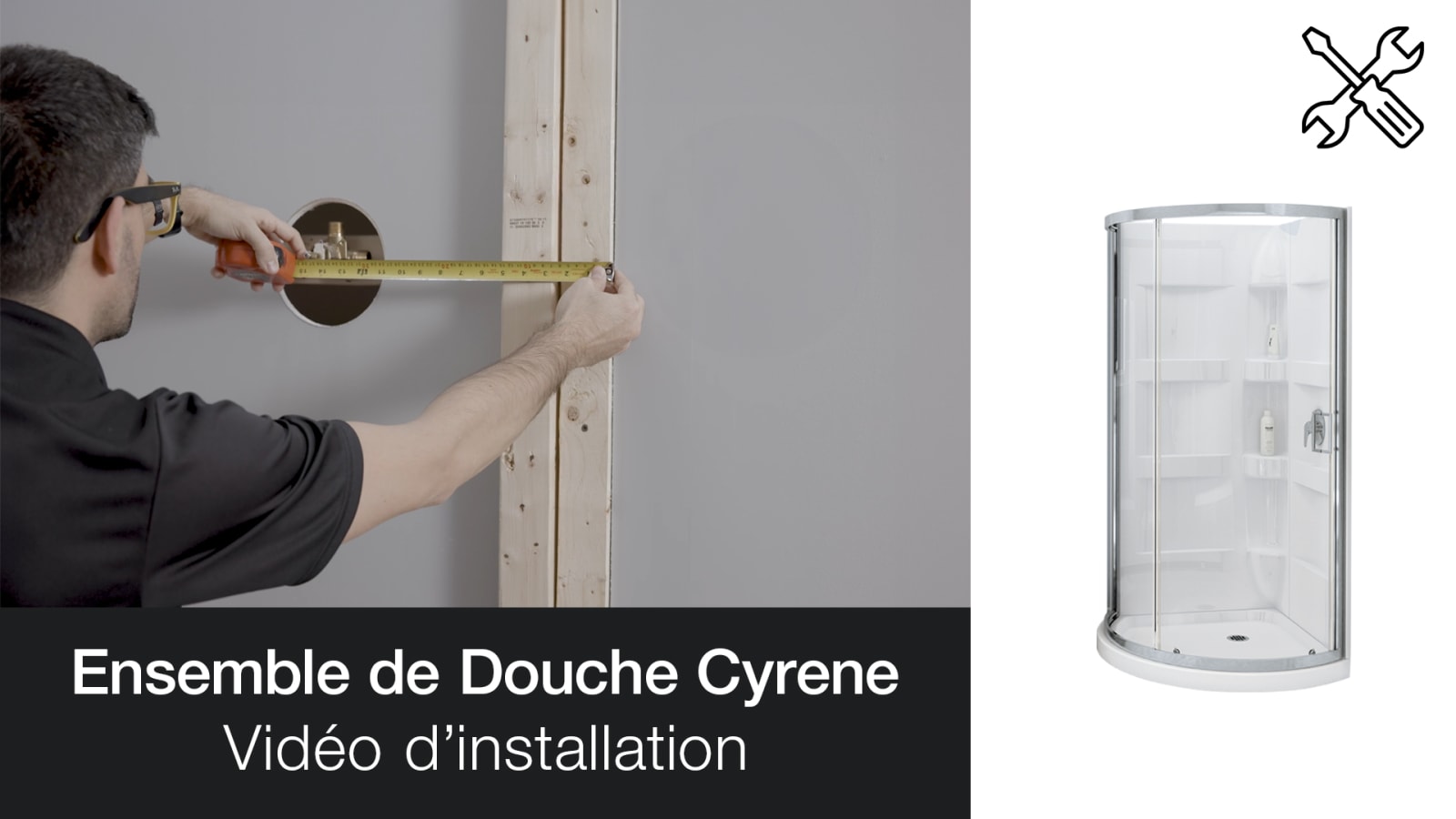 Ensemble de douche «Cyrène» givrée, 34 x 34 x 76