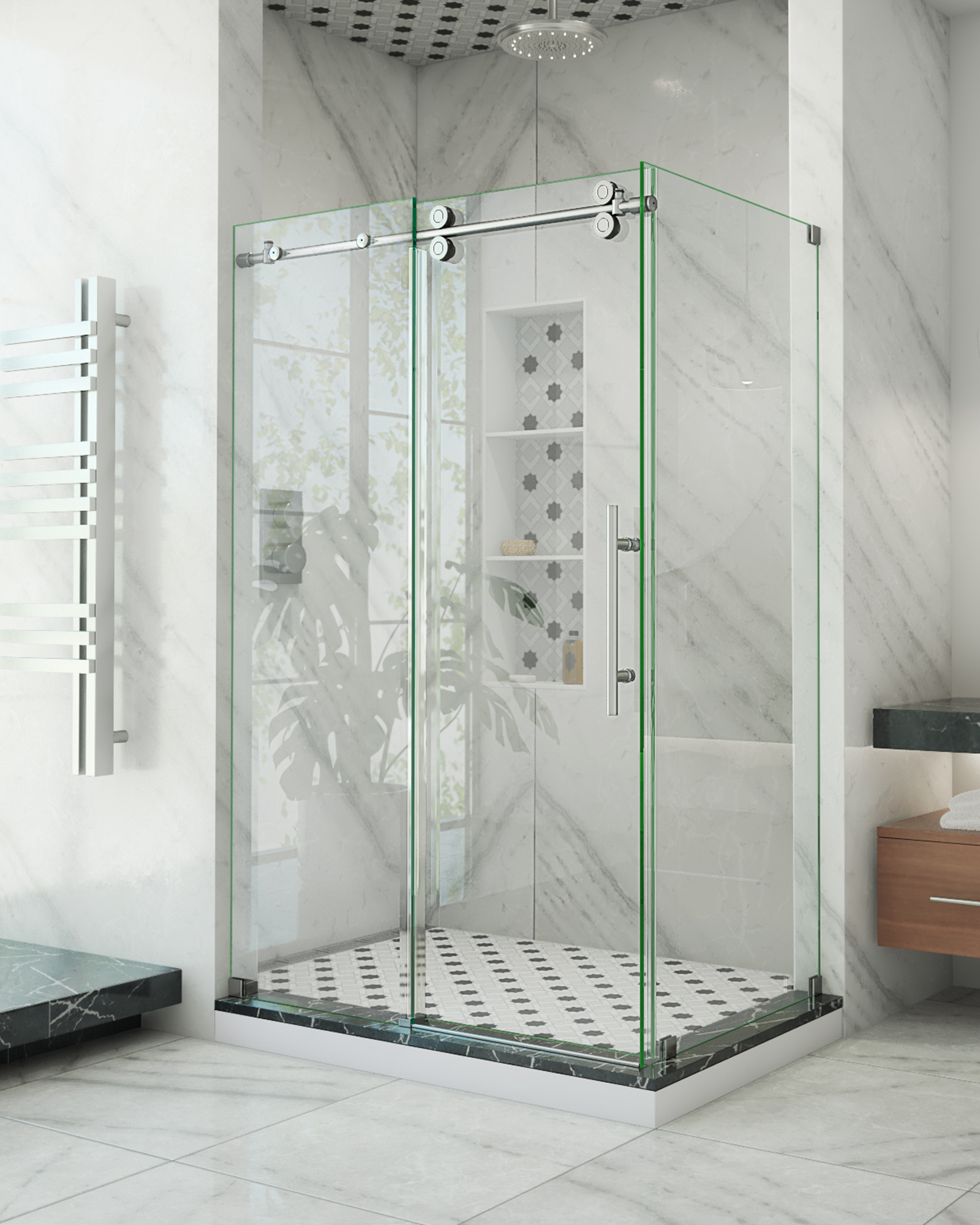 Matki Eauzone Plus Sliding Shower Door 1300mm For Corner Enclosure