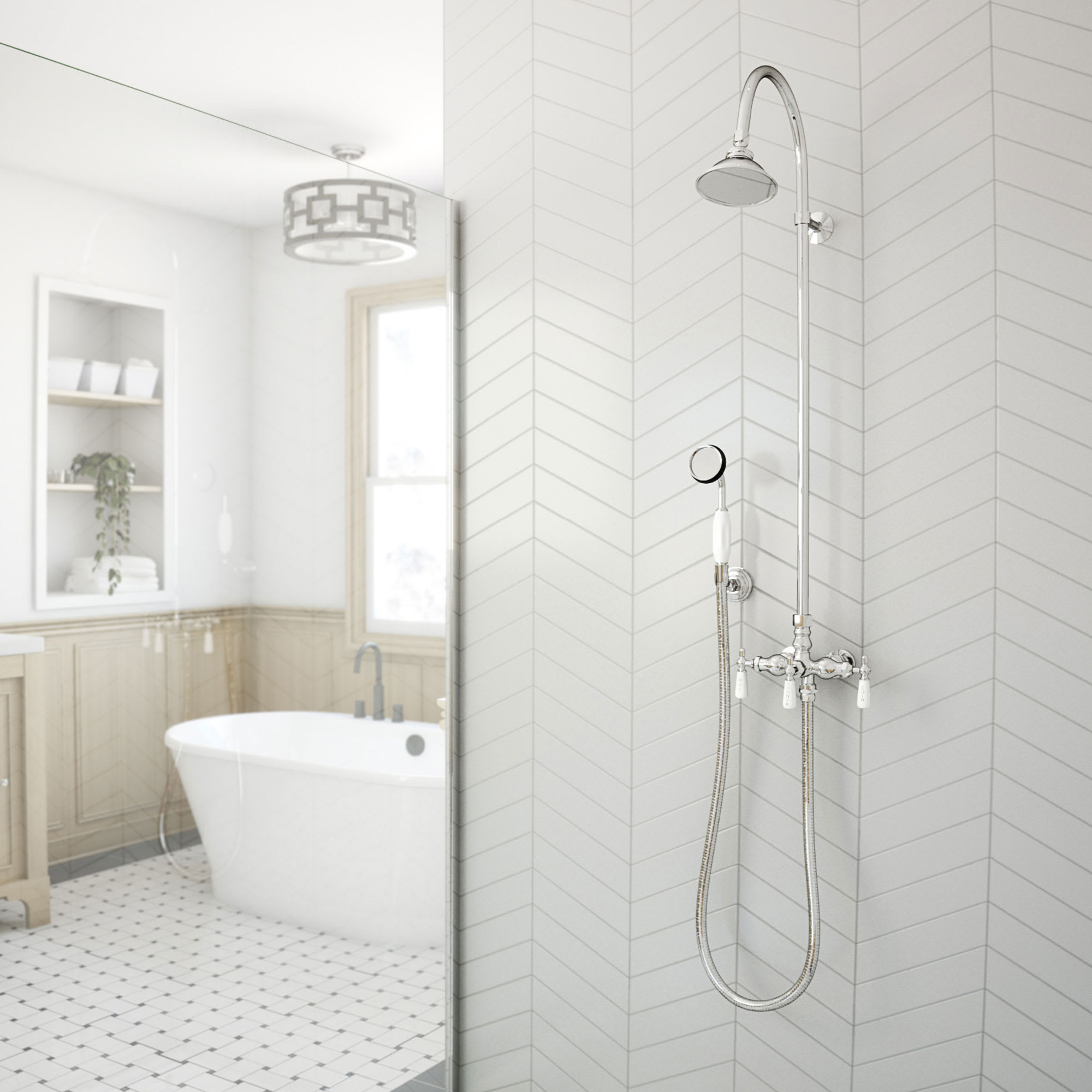 Abbey 10 x 27 Shower Faucet Set with Handshower