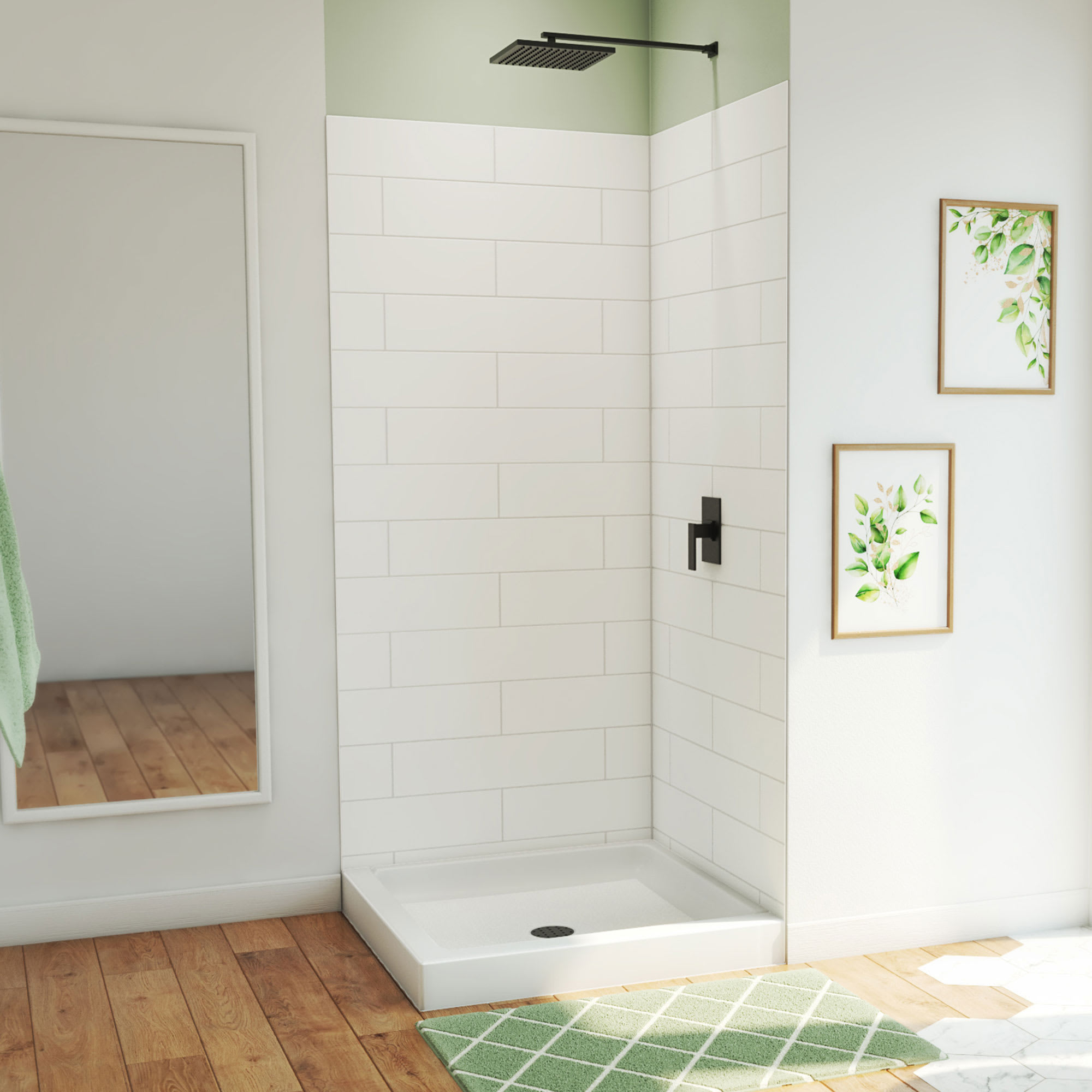DreamLine DreamStone 36 inch D x 36 inch W Center Drain Shower Base and ...