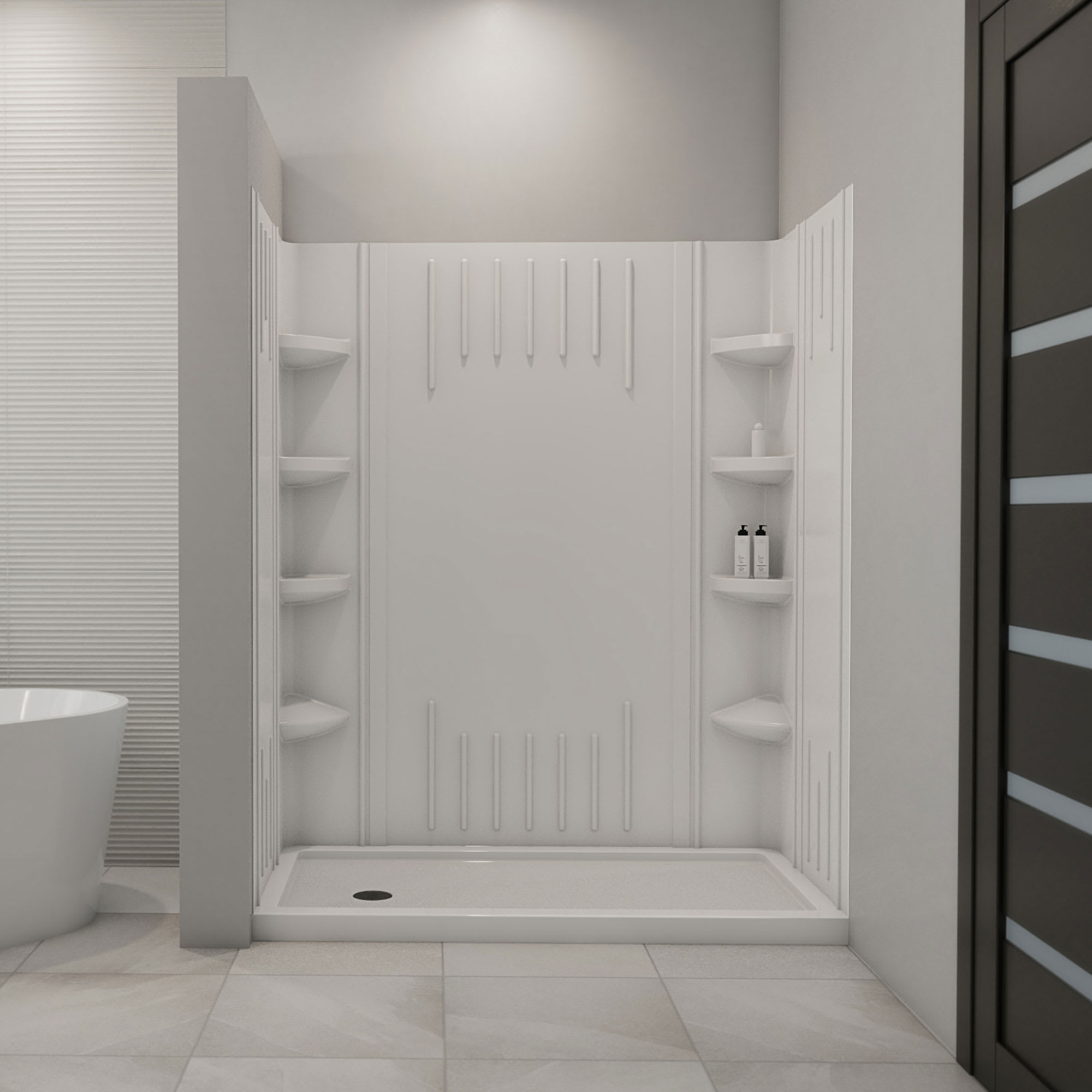 DreamLine 36 inch D x 60 inch W x 75 5/8 inch H Left Drain Shower Base ...
