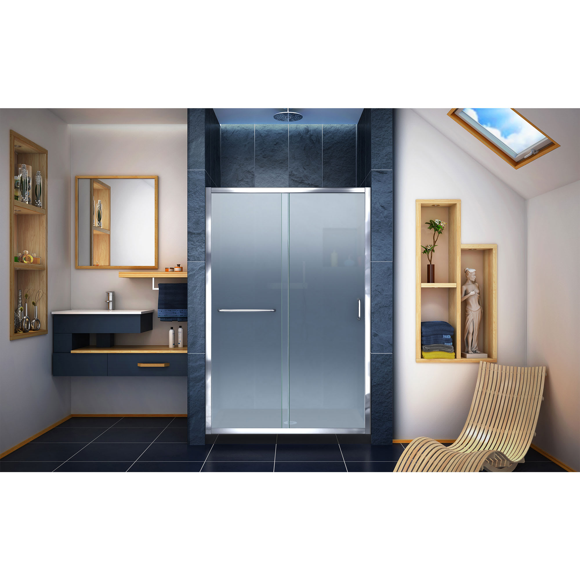 DreamLine Infinity-Z 36 inch D x 48 inch W x 74 3/4 inch H Semi ...