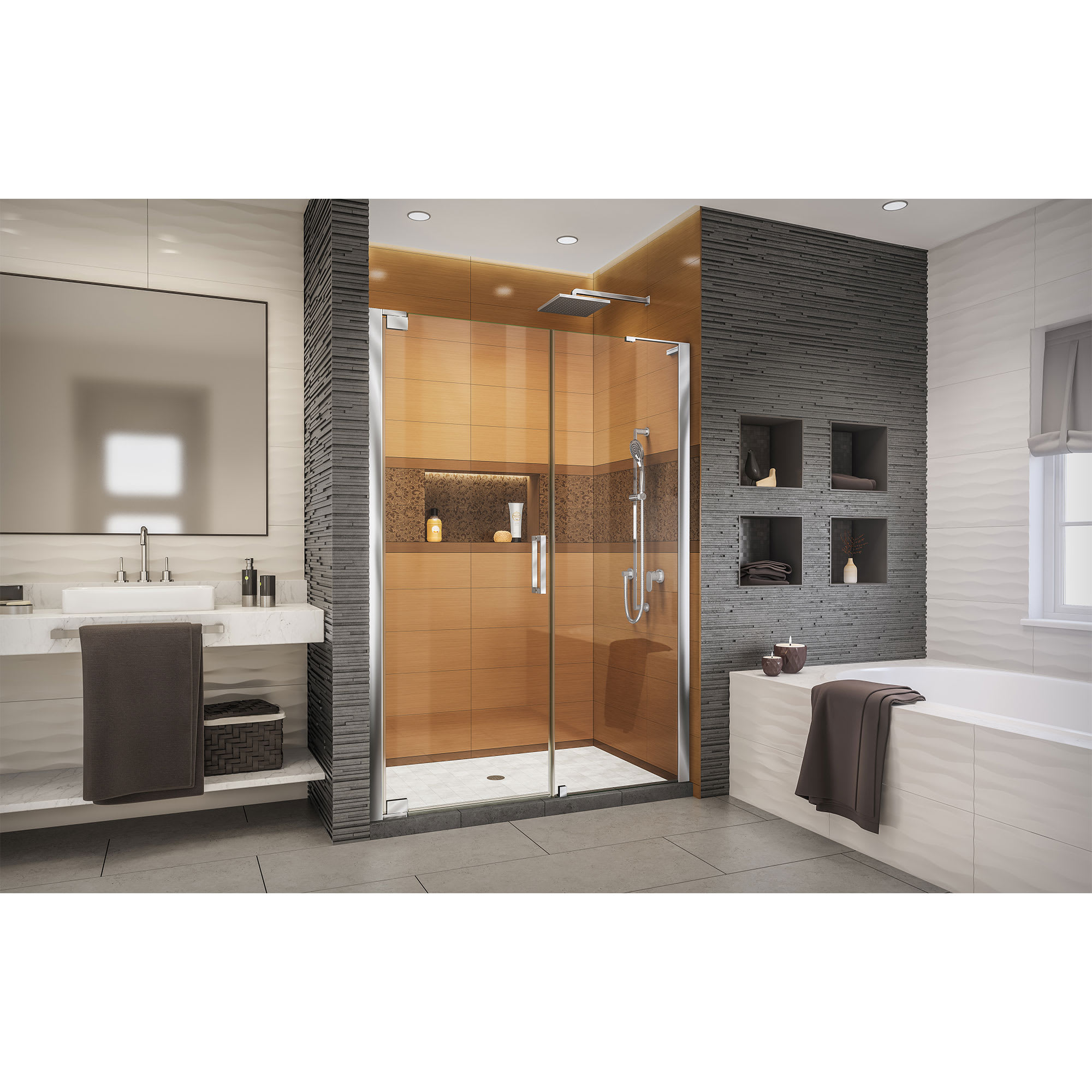 DreamLine Elegance-LS 50 3/4 - 52 3/4 inch W x 72 inch H Frameless ...