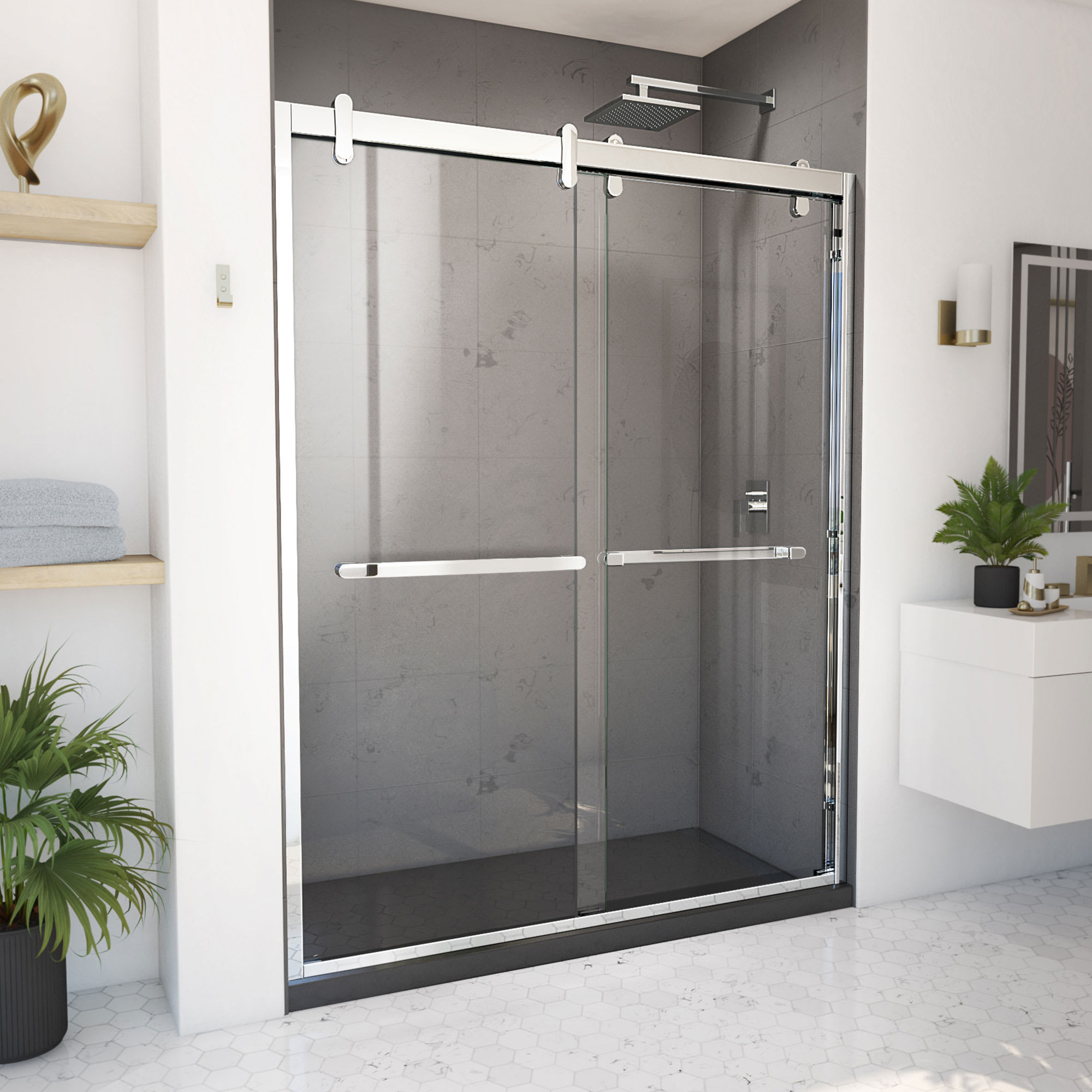 DreamLine Cavalier 56 - 60 inch W x 77 3/8 inch H Semi-Frameless