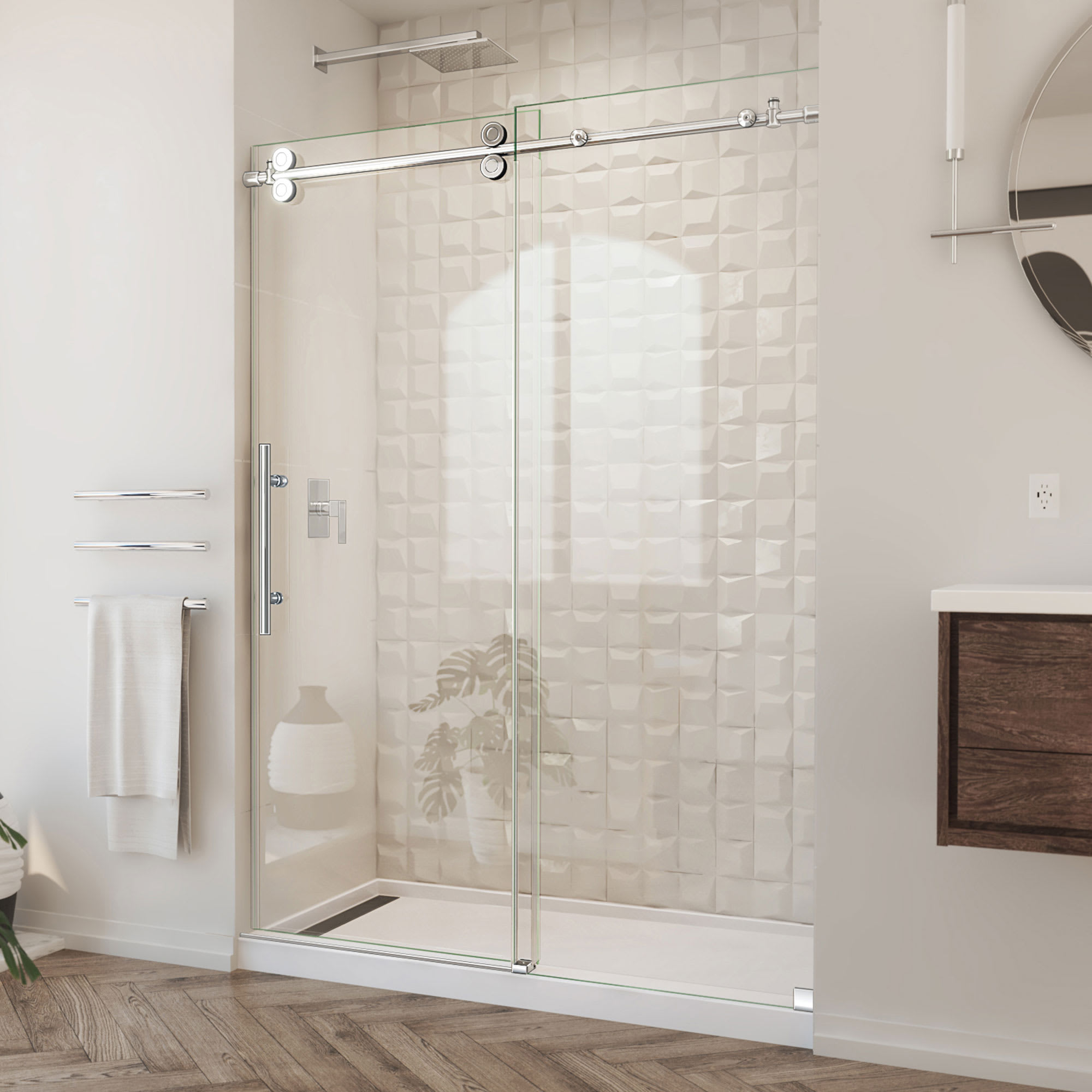 DreamLine Enigma-XO 50 - 54 inch W x 76 inch H Frameless Sliding