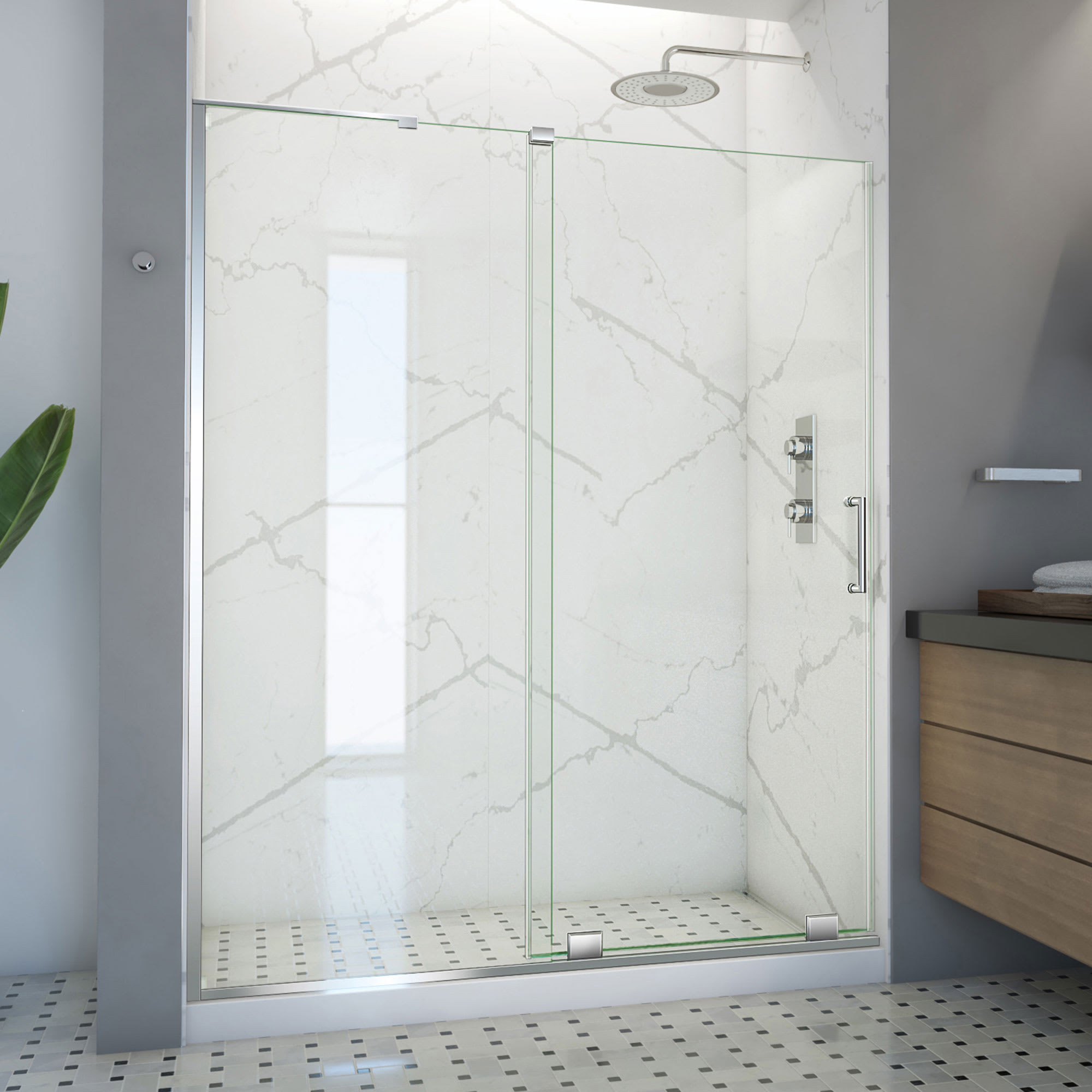 DreamLine Mirage-X 50 - 54 inch W x 71 inch H Frameless Sliding
