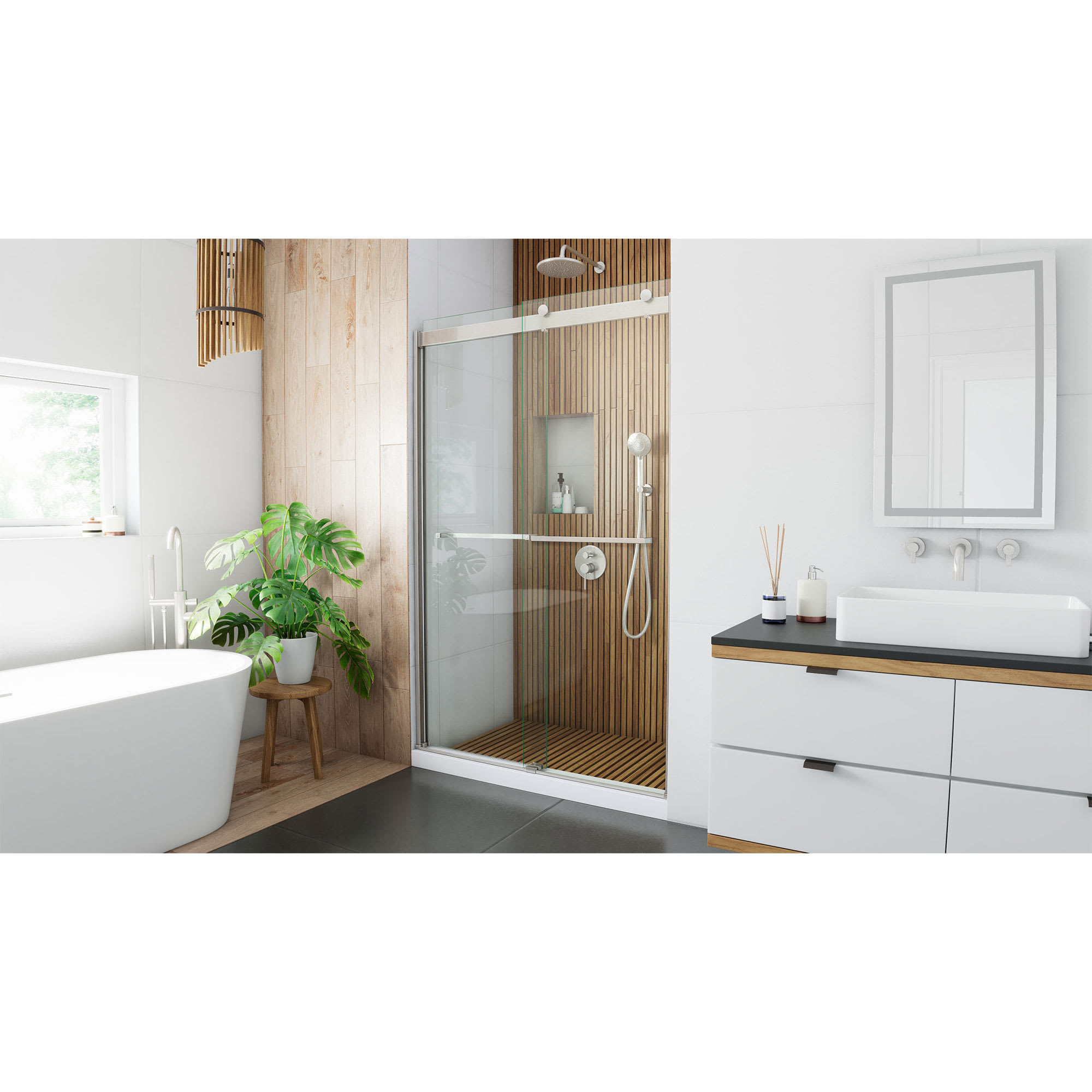 DreamLine Sapphire Duschabtrennung – 152 Cm Hoch X 152 Cm Breit, Rahmenlos, Schiebetür, 8 Mm Sicherheitsglas – Wendbar Für Links/rechts