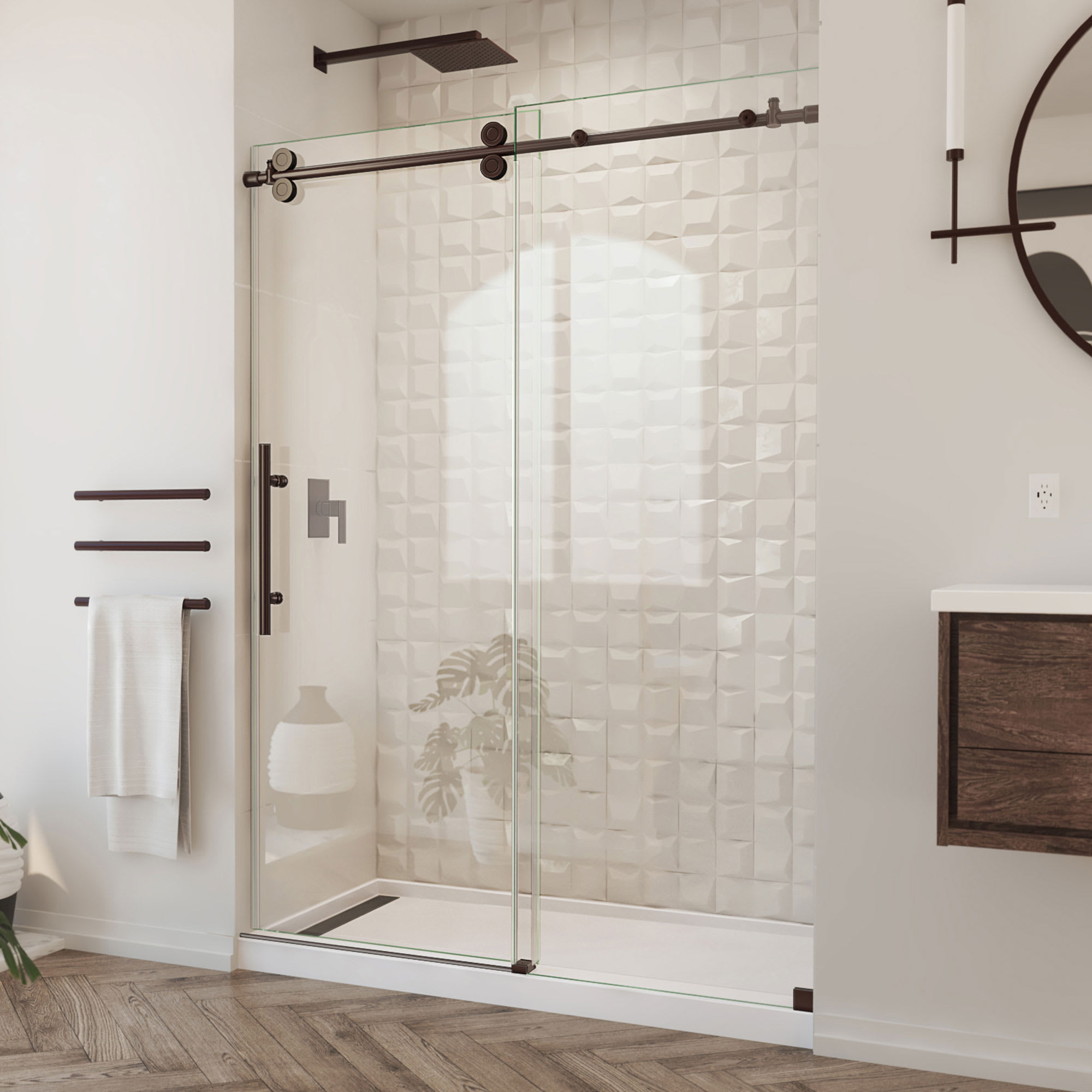 DreamLine Enigma-XO 50 - 54 inch W x 76 inch H Frameless Sliding
