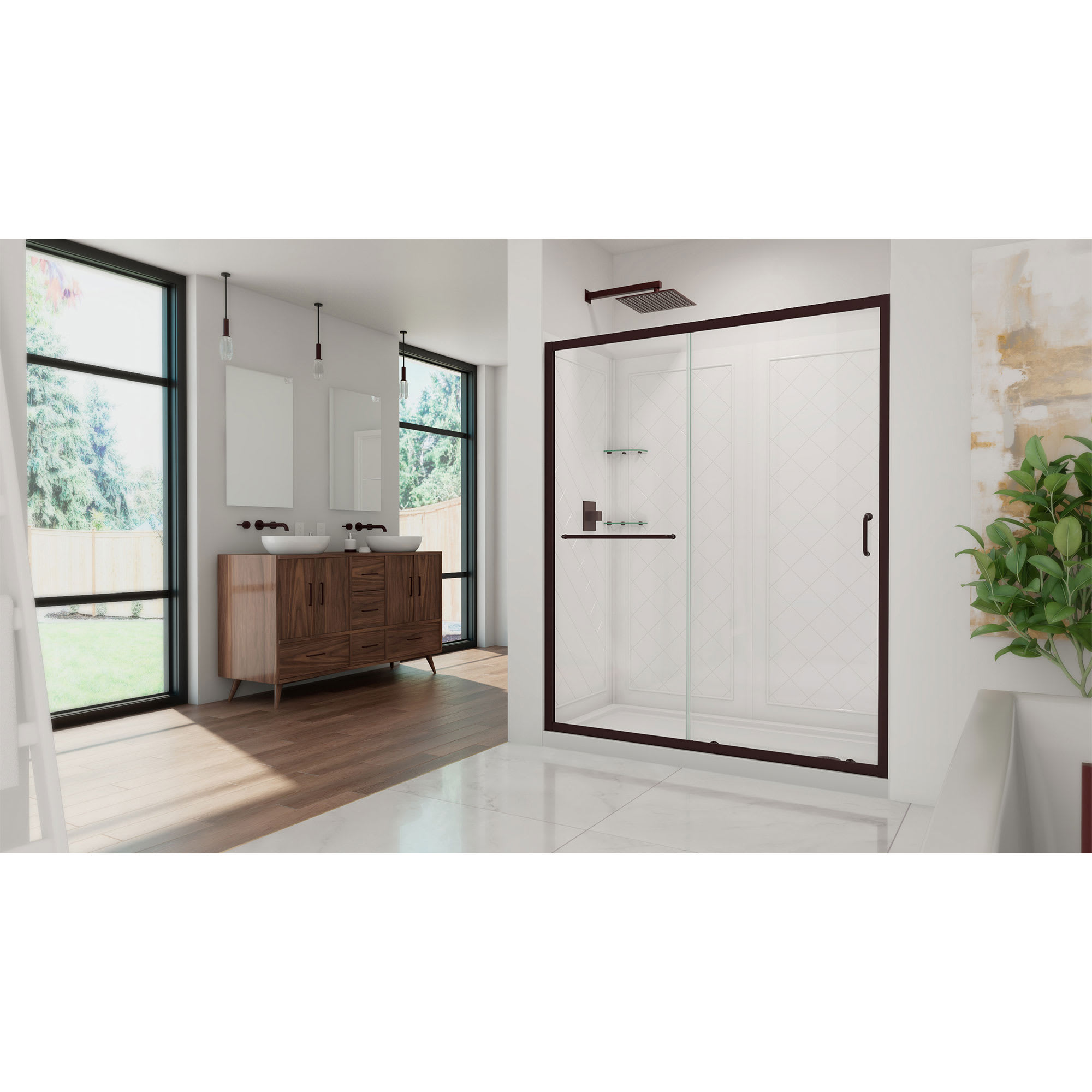 DreamLine Infinity-Z 30 inch D x 60 inch W x 76 3/4 inch H Semi