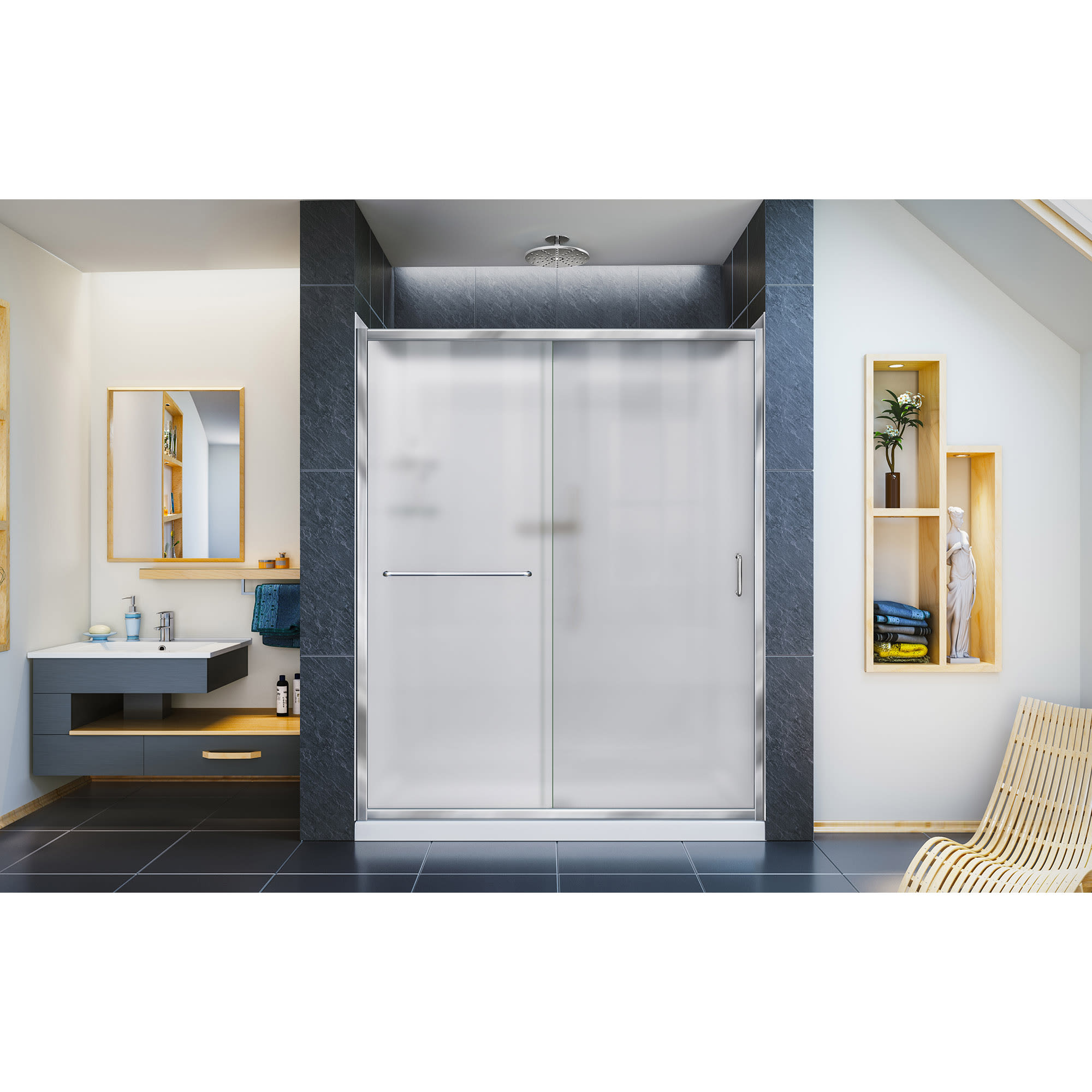 DreamLine Infinity-Z 30 inch D x 60 inch W x 76 3/4 inch H Semi