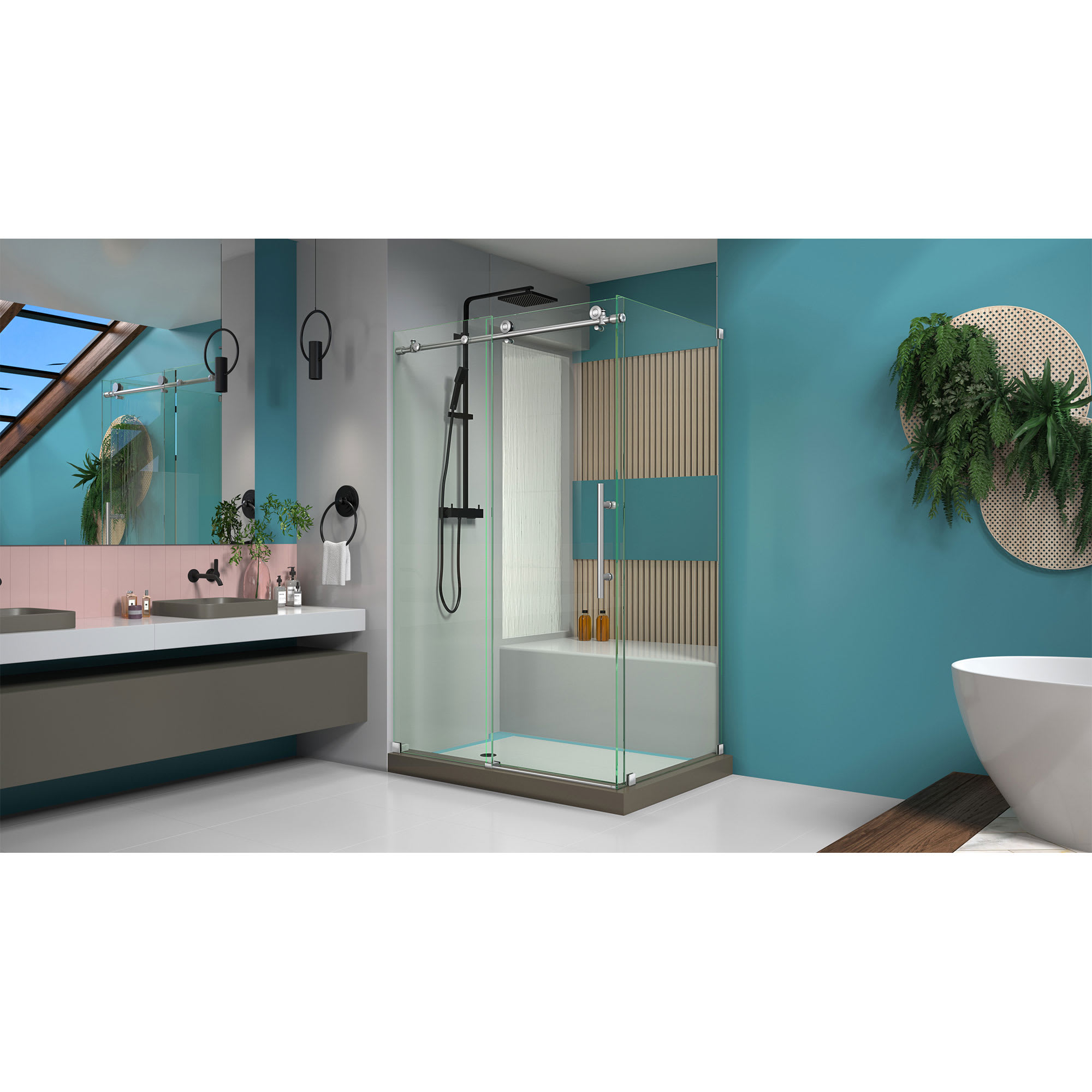 DreamLine Enigma-X 34 1/2 inch D x 48 3/8 inch W x 76 inch H