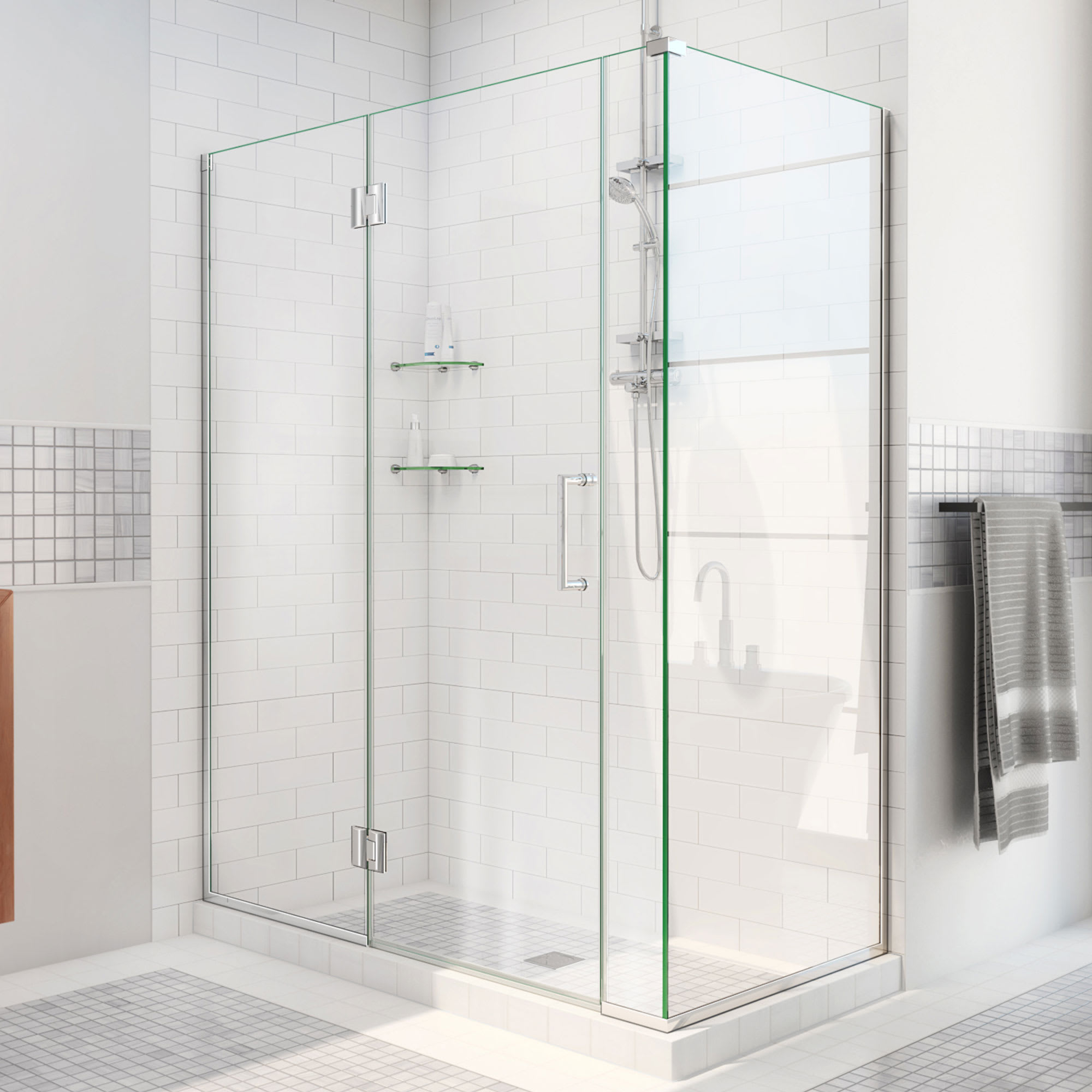 DreamLine Unidoor-X 39 1/2 inch W x 30 3/8 inch D x 72 inch H Frameless ...