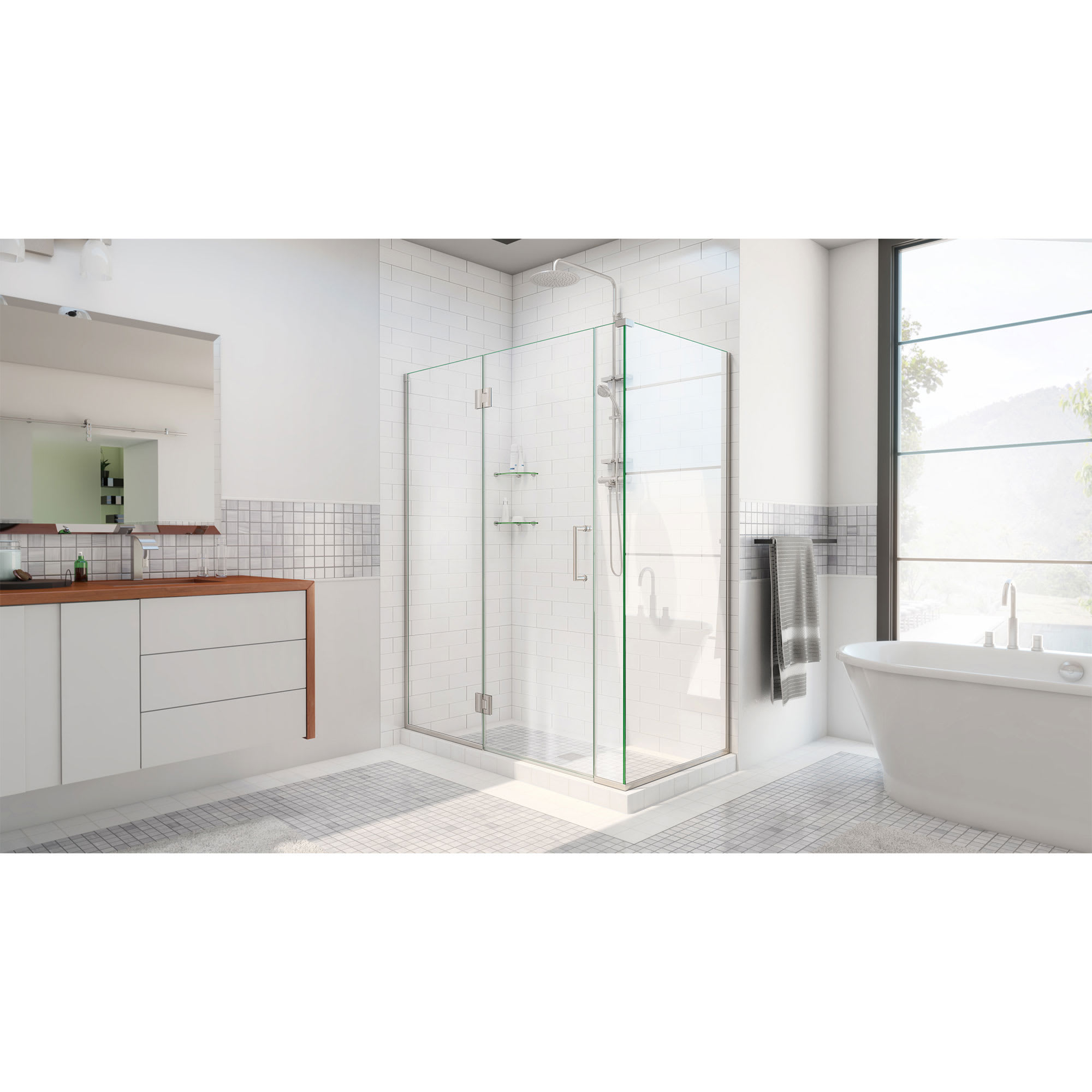 DreamLine Unidoor-X 35 inch W x 30 3/8 inch D x 72 inch H Frameless ...