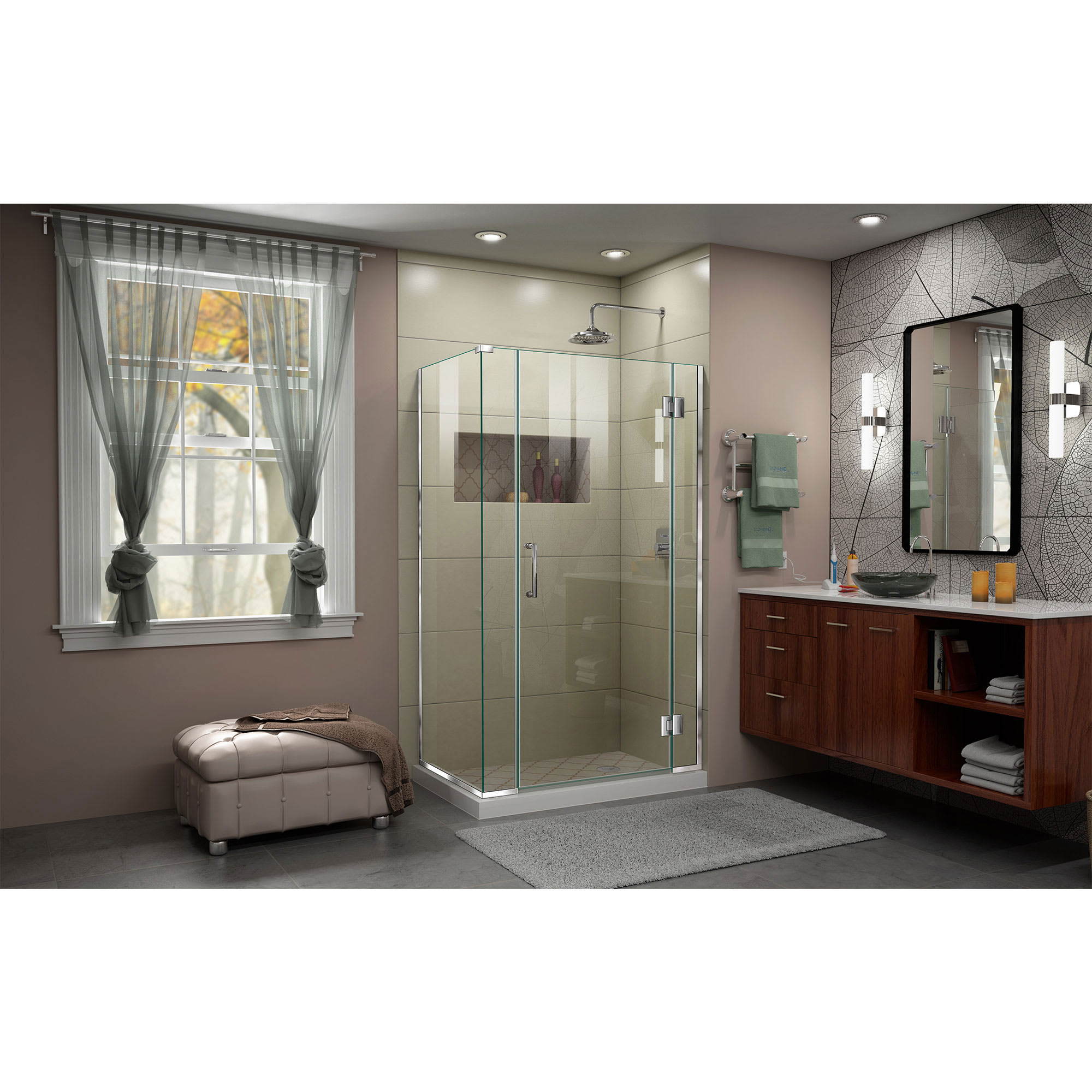 DreamLine Unidoor-X 39 1/2 inch W x 30 3/8 inch D x 72 inch H Frameless ...