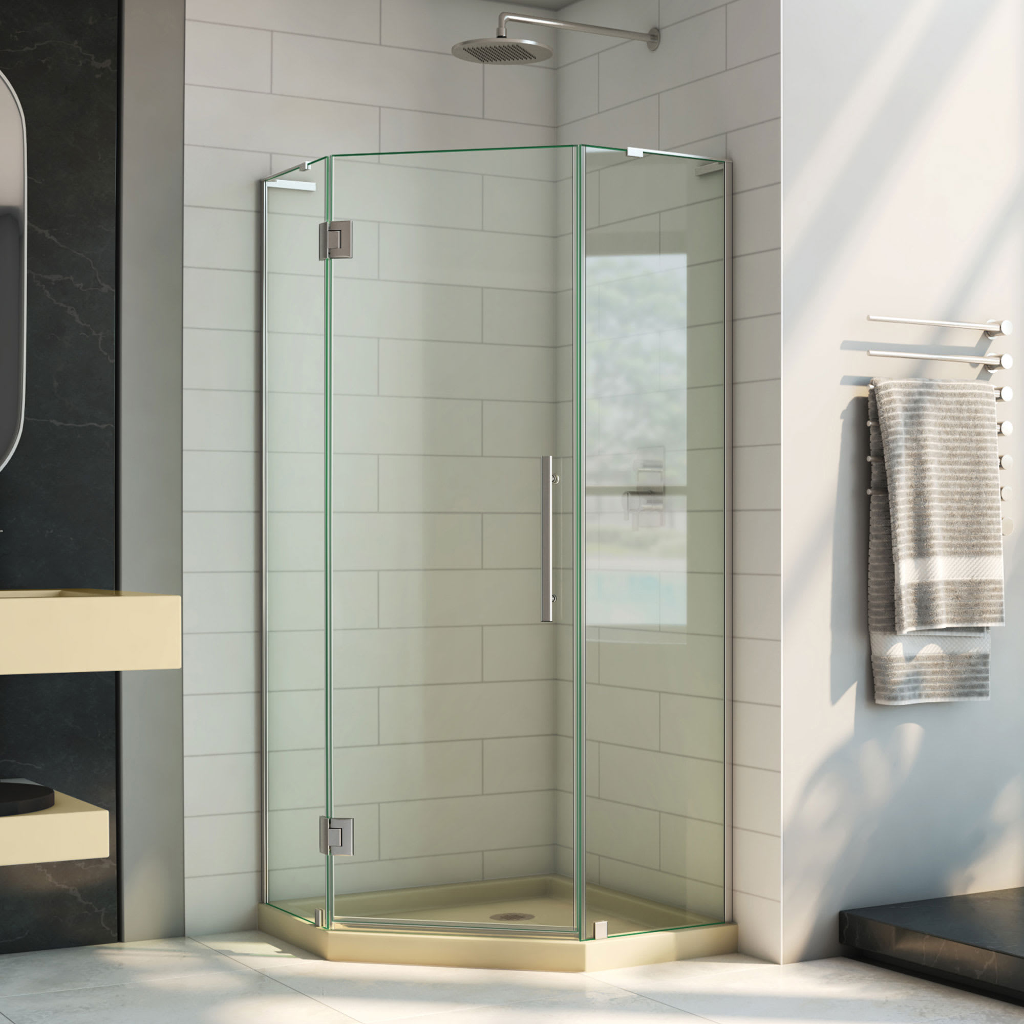 DreamLine Prism Plus 36 inch D x 36 inch W x 74 3/4 inch H Frameless ...