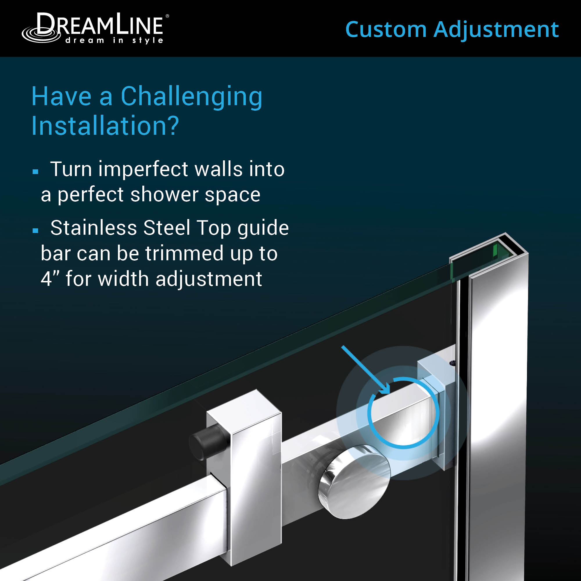 DreamLine Enigma Air 56 - 60 inch W x 62 inch H Frameless Sliding