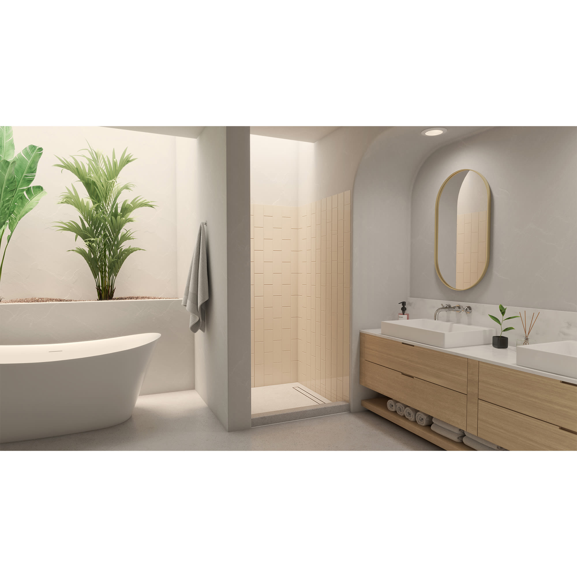 DreamLine QWALL-VS 32 - 36 inch W x 41 1/2 inch D x 76 inch H Acrylic ...