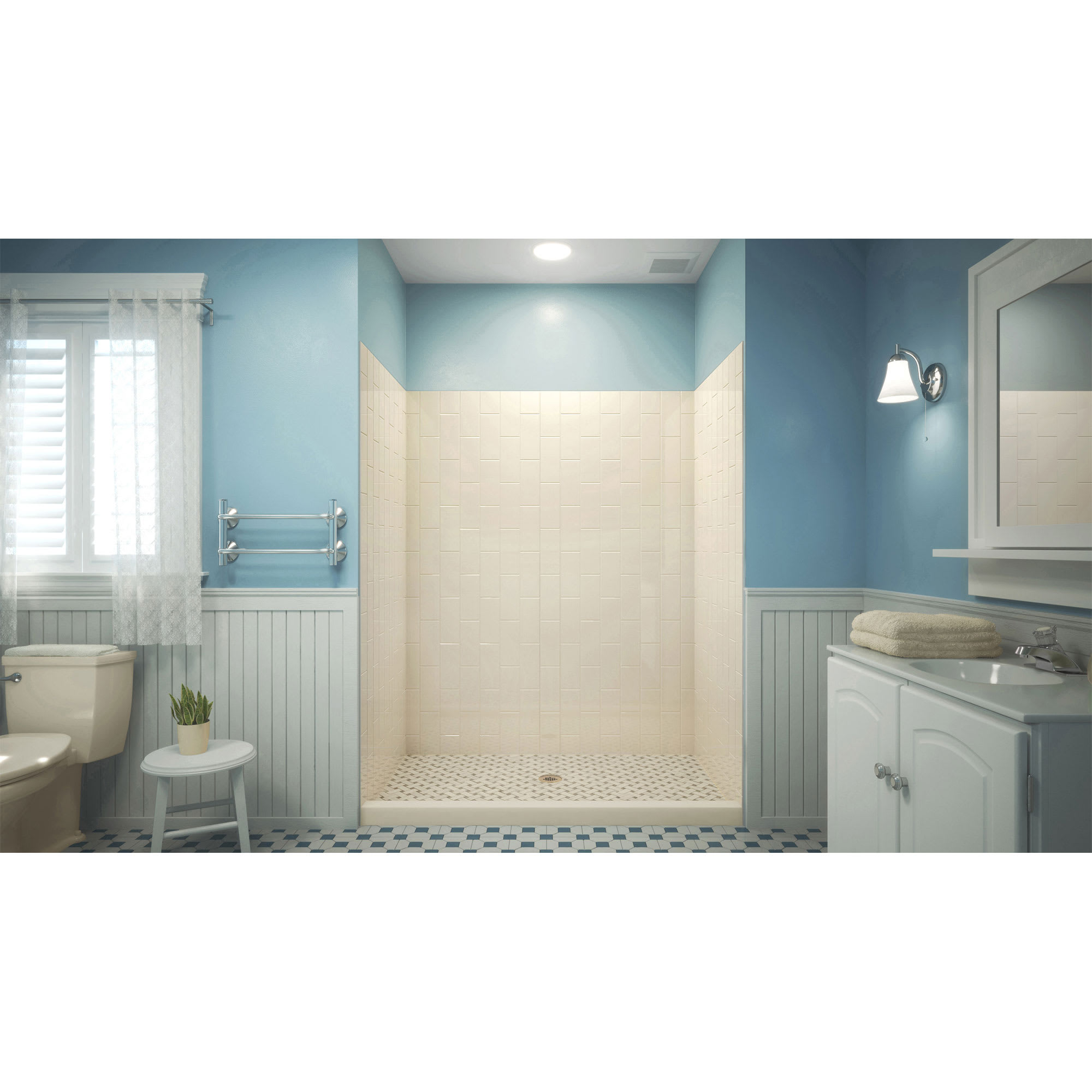 DreamLine QWALL-VS 50 - 54 inch W x 41 1/2 inch D x 76 inch H Acrylic ...