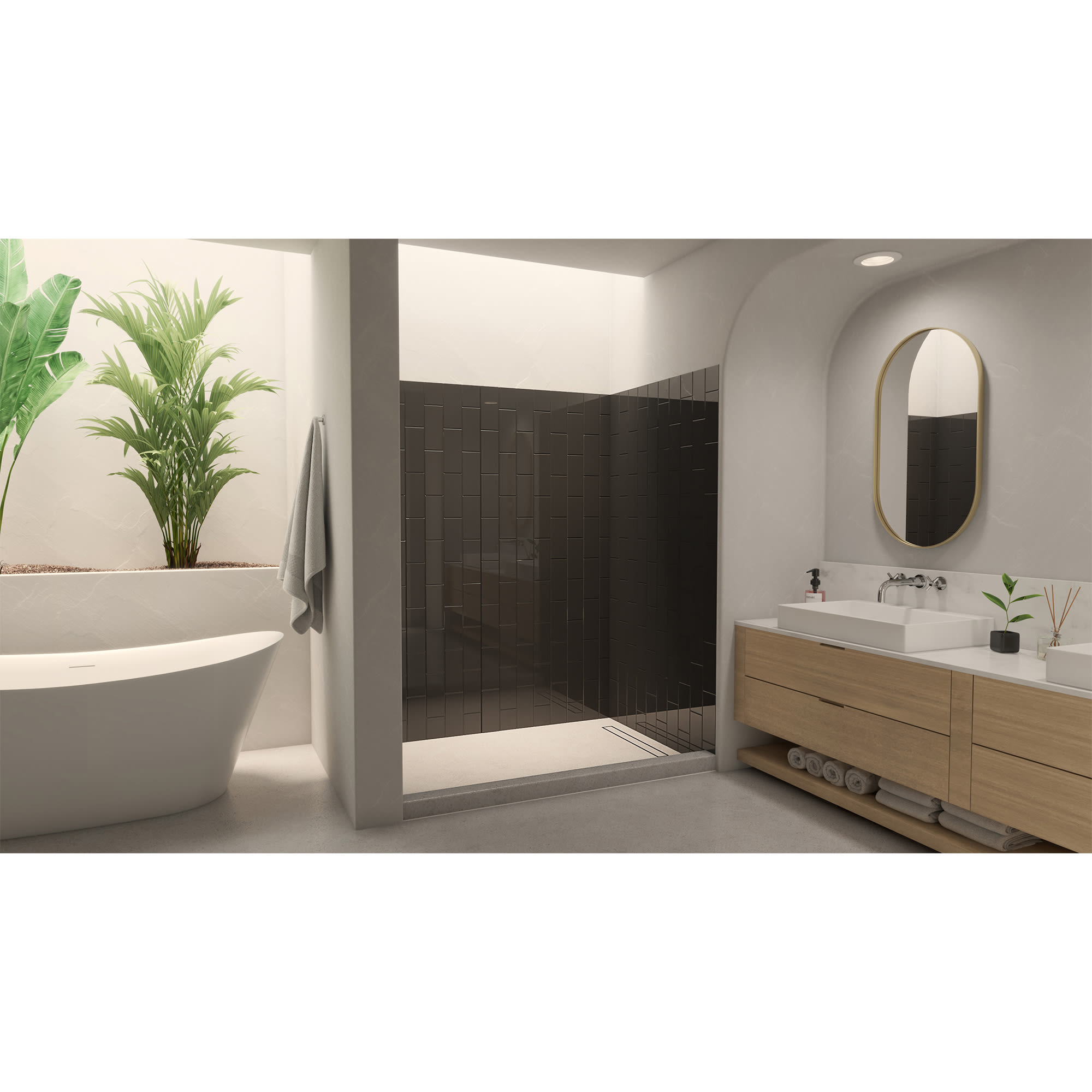 DreamLine QWALL-VS 56 - 60 inch W x 41 1/2 inch D x 76 inch H Acrylic ...