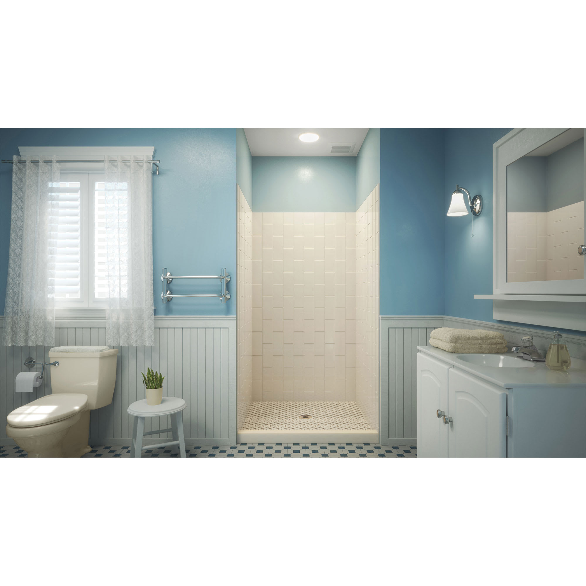 DreamLine QWALL-VS 28 - 32 inch W x 41 1/2 inch D x 76 inch H Acrylic ...