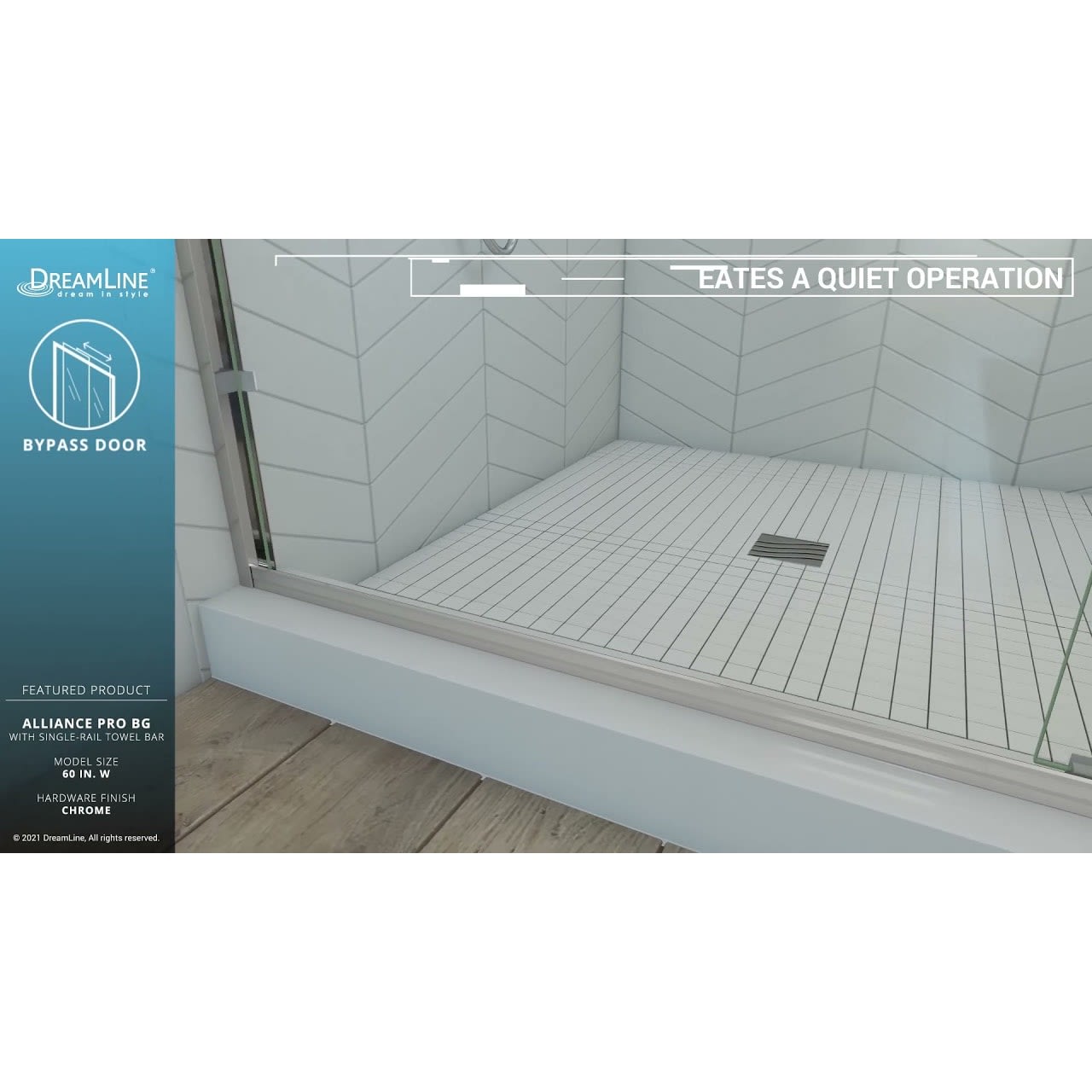 DreamLine Alliance Pro BGX 56 - 60 inch W x 70 3/8 inch H Semi