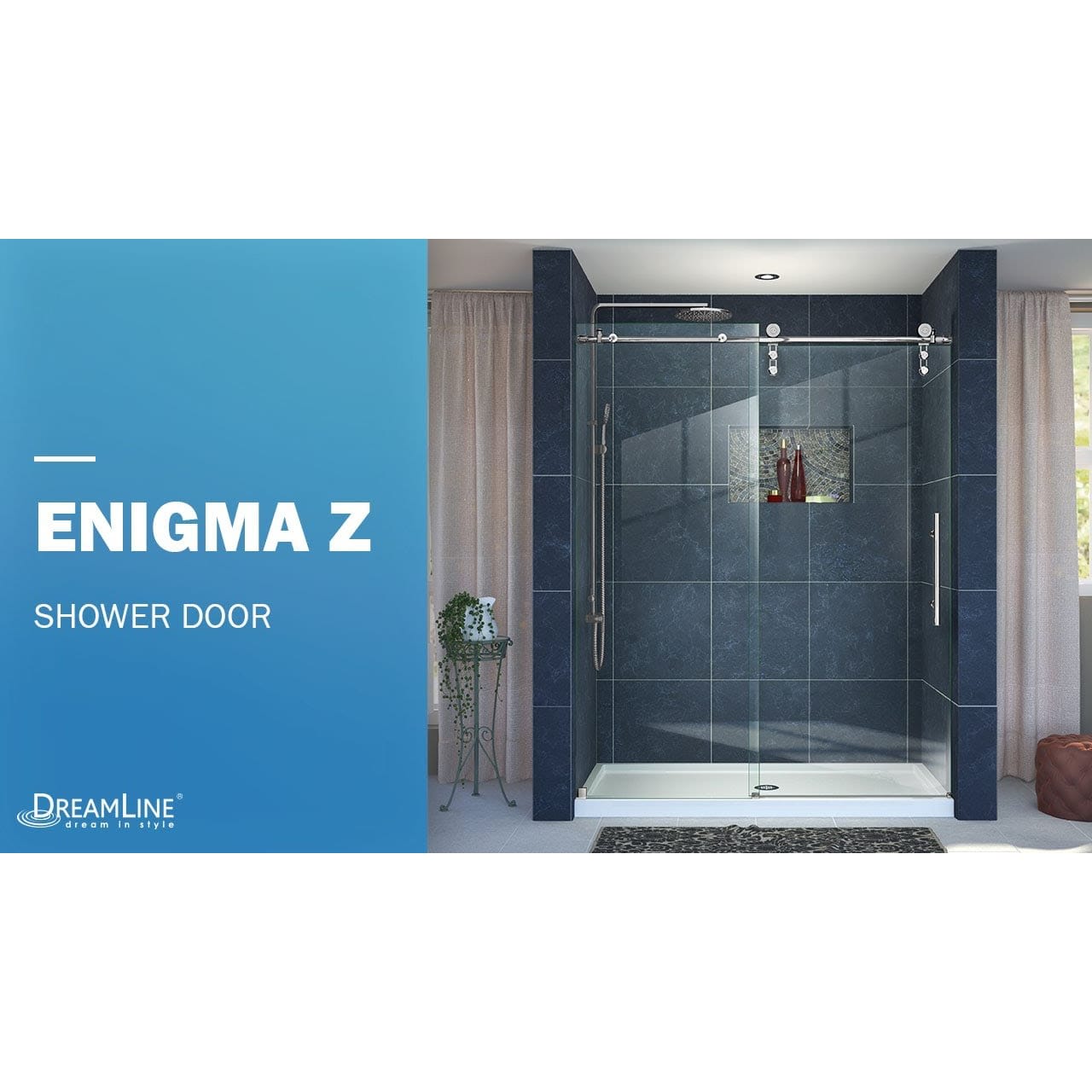 @aill0117ページ DreamLine Enigma-Z 56 - 60 inch W x 76 inch H Frameless Sliding