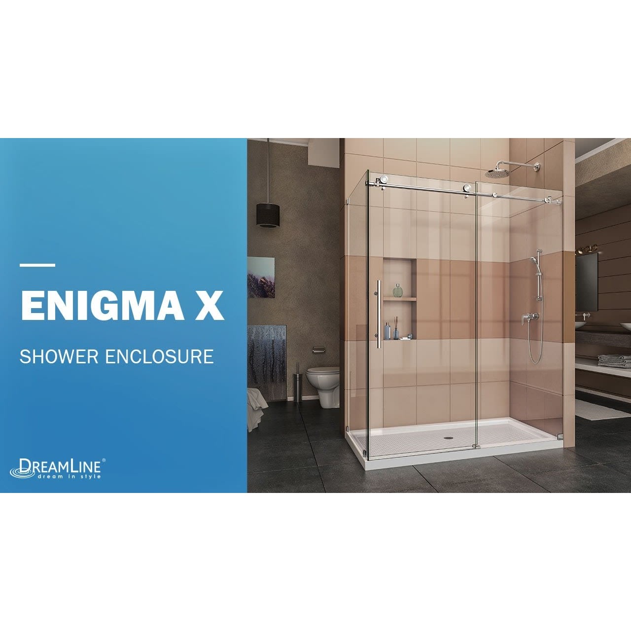 DreamLine Enigma-X 34 1/2 inch D x 48 3/8 inch W x 76 inch H