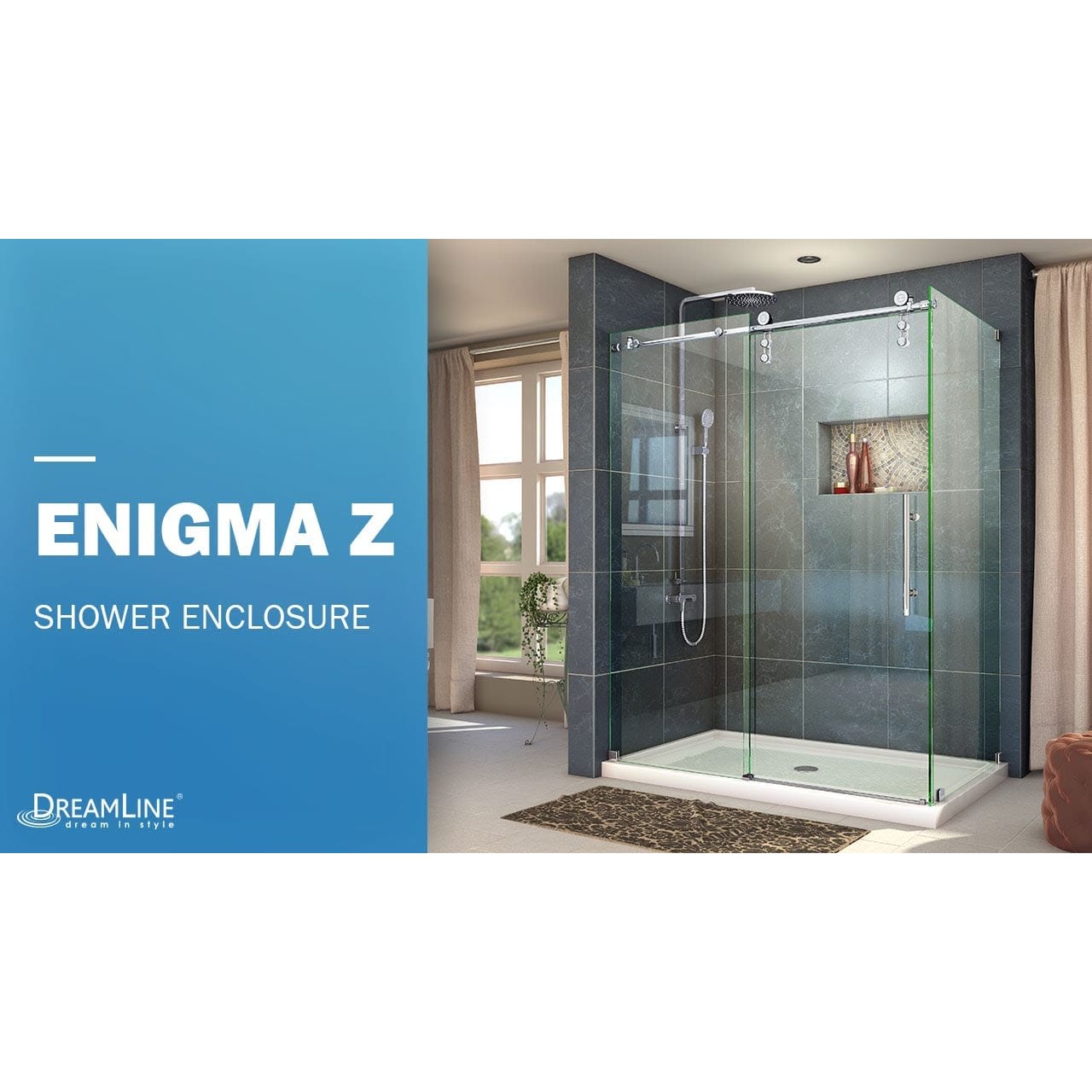 DreamLine Enigma-Z 34 1/2 inch D x 60 3/8 inch W x 76 inch H