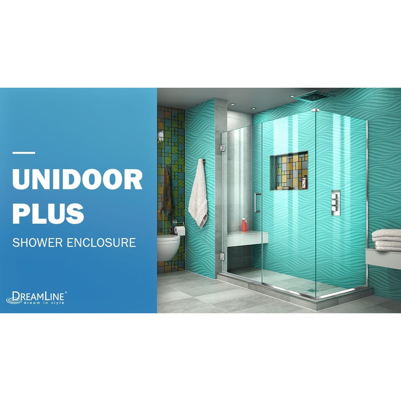 平棚 900x350x 300 DreamLine Unidoor Plus 59 inch W x 34 3/8 inch D x 72 inch H