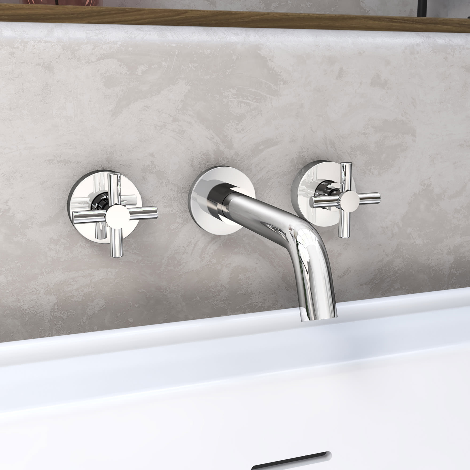 DreamLine Seneca 3 inch x 8 inch Wall Mounted Tub Faucet