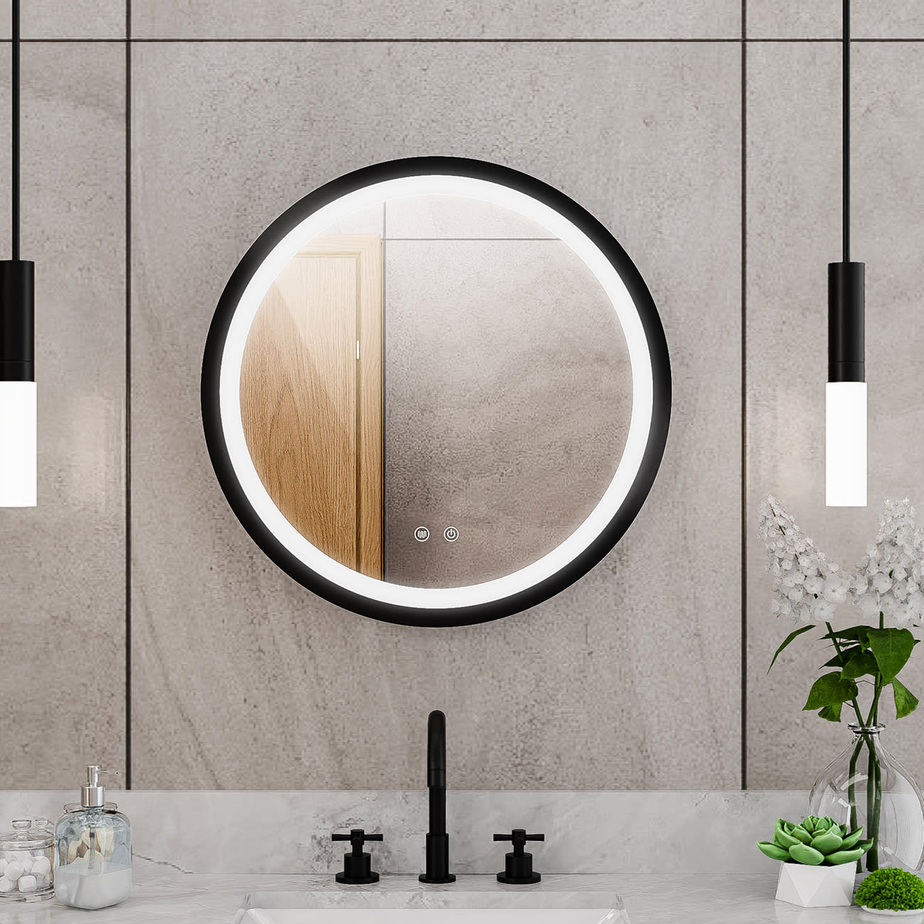 Brilliance 24 inch H x 24 inch W Circular Light-up Mirror