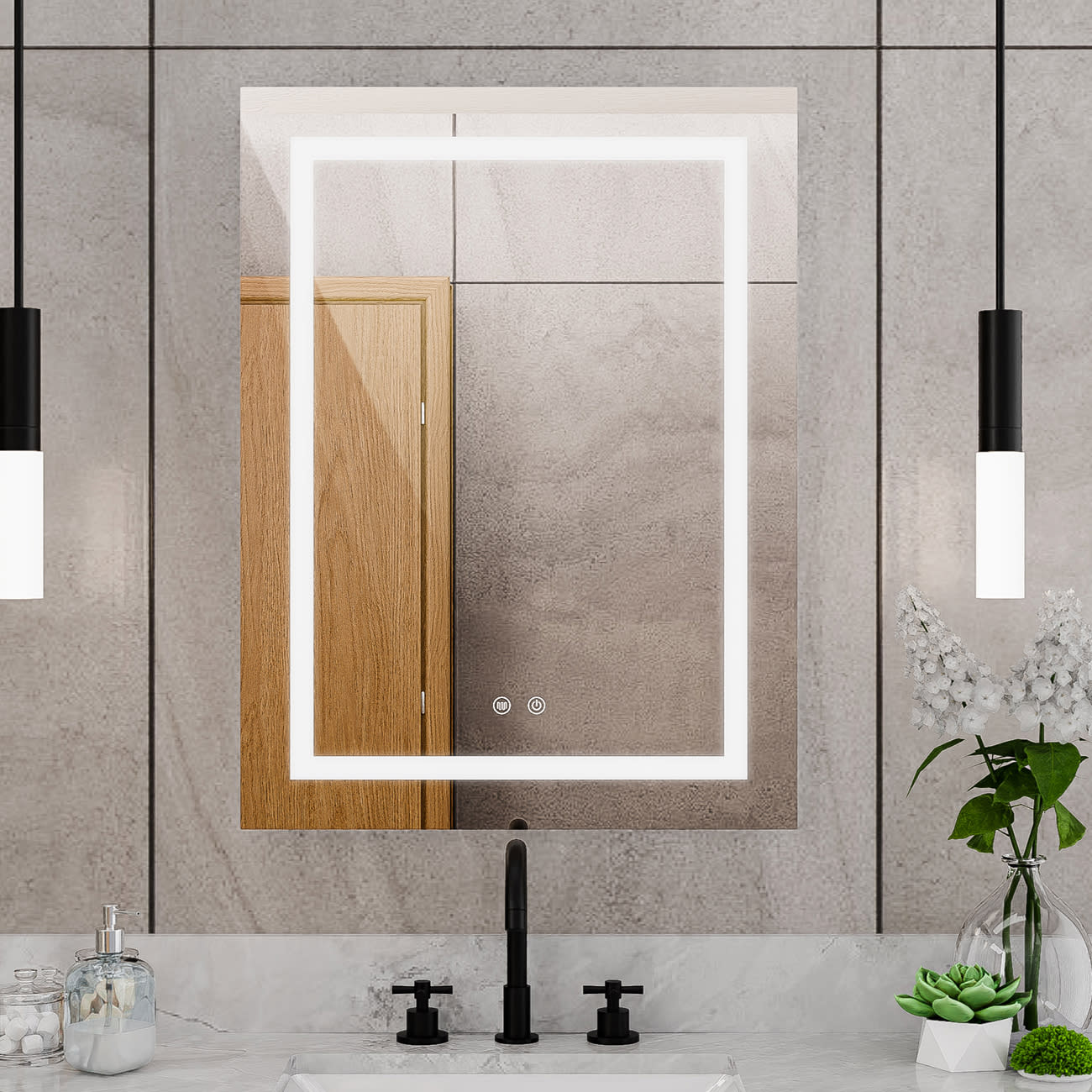 Brilliance 32 inch H x 24 inch W Rectangular Light-up Mirror