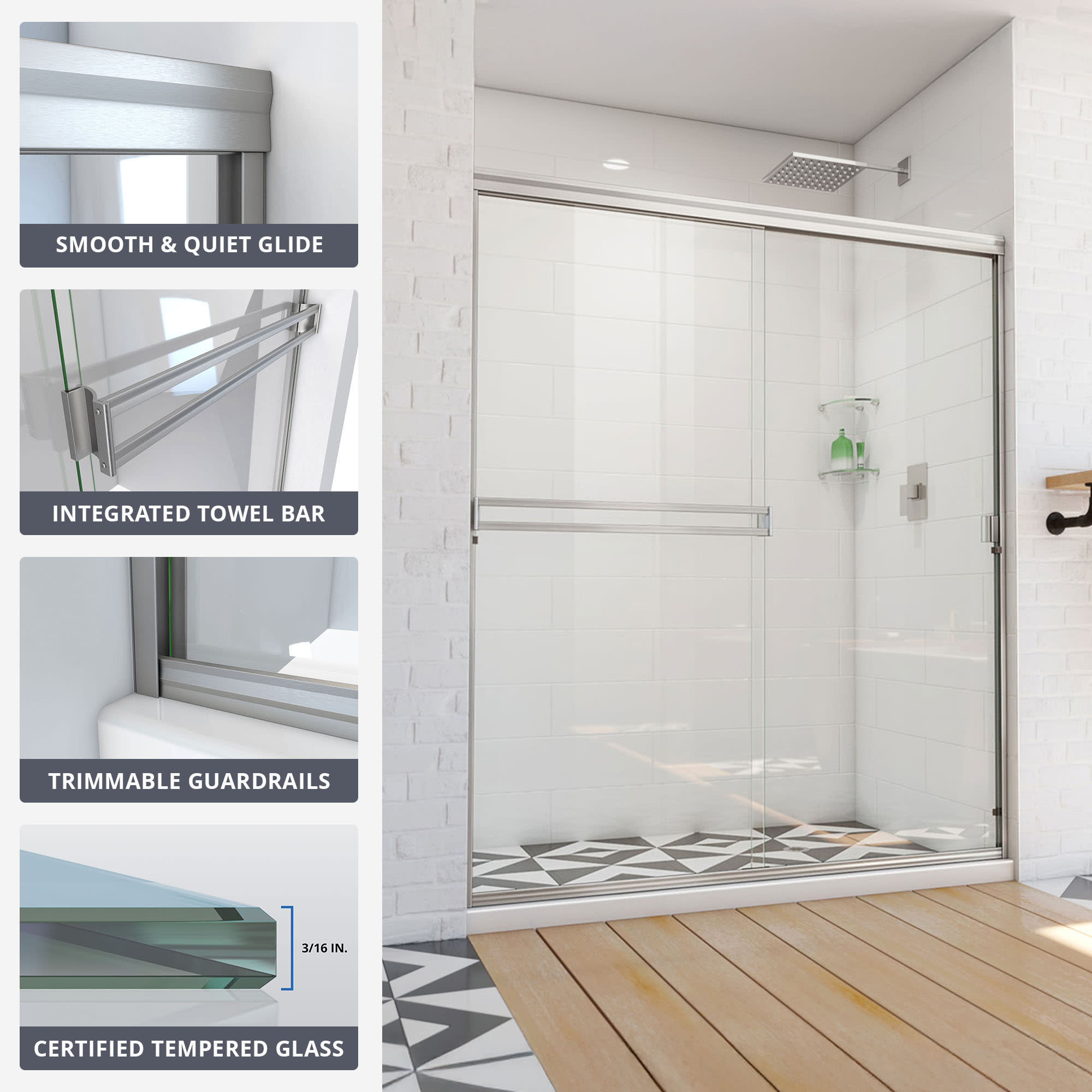 DreamLine Alliance Pro BG 56 - 60 inch W x 70 3/8 inch H Semi