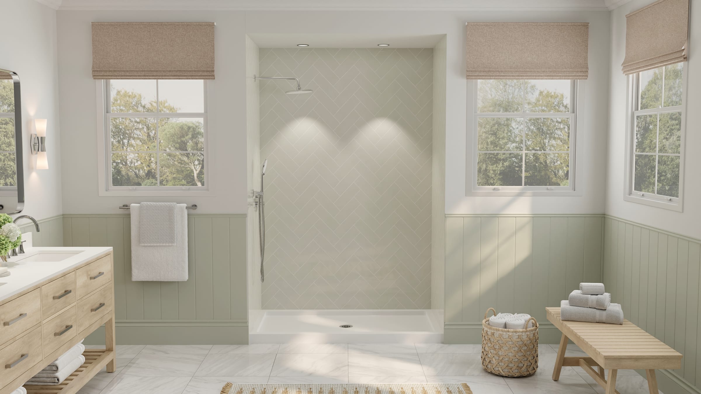 DreamLine SlimLine 32 inch D x 60 inch W x 2 3/4 inch H Single Threshold Shower Base
