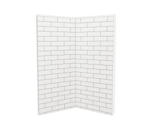 CSS36 38 x 38 AcrylX Corner Center Drain One-Piece Shower in White