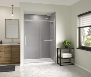 Maax® By-Pass Shower Door Rain Textured Glass Deluxe 68h X 57 To 59w