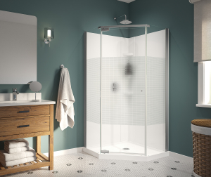 MAAX Olympia 36 x 36 x 77.5 po., Cabine de douche ronde en coin