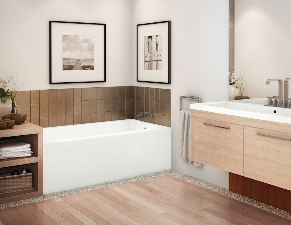 スポーツ・フィットネス Group kick WIN09/SPR09/JUL09/OCT09 Rubix 6030 Acrylic Alcove Right-Hand Drain Bathtub in White