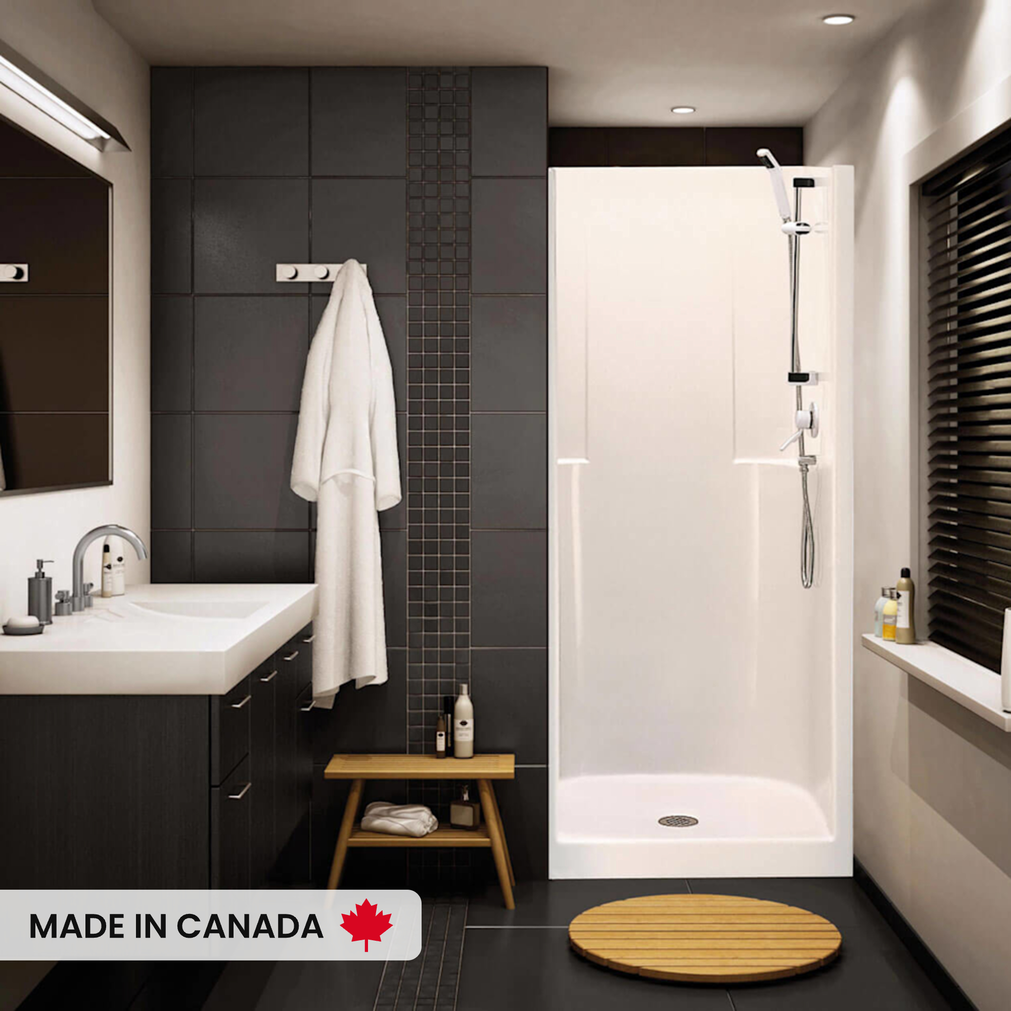 Biarritz 85 36 x 35 AcrylX™ Alcove Center Drain One-Piece Shower
